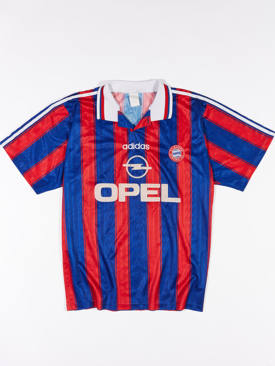 90's Adidas FC Bayern Munich Soccer Jersey in a vintage style from thrift store Twise Studio
