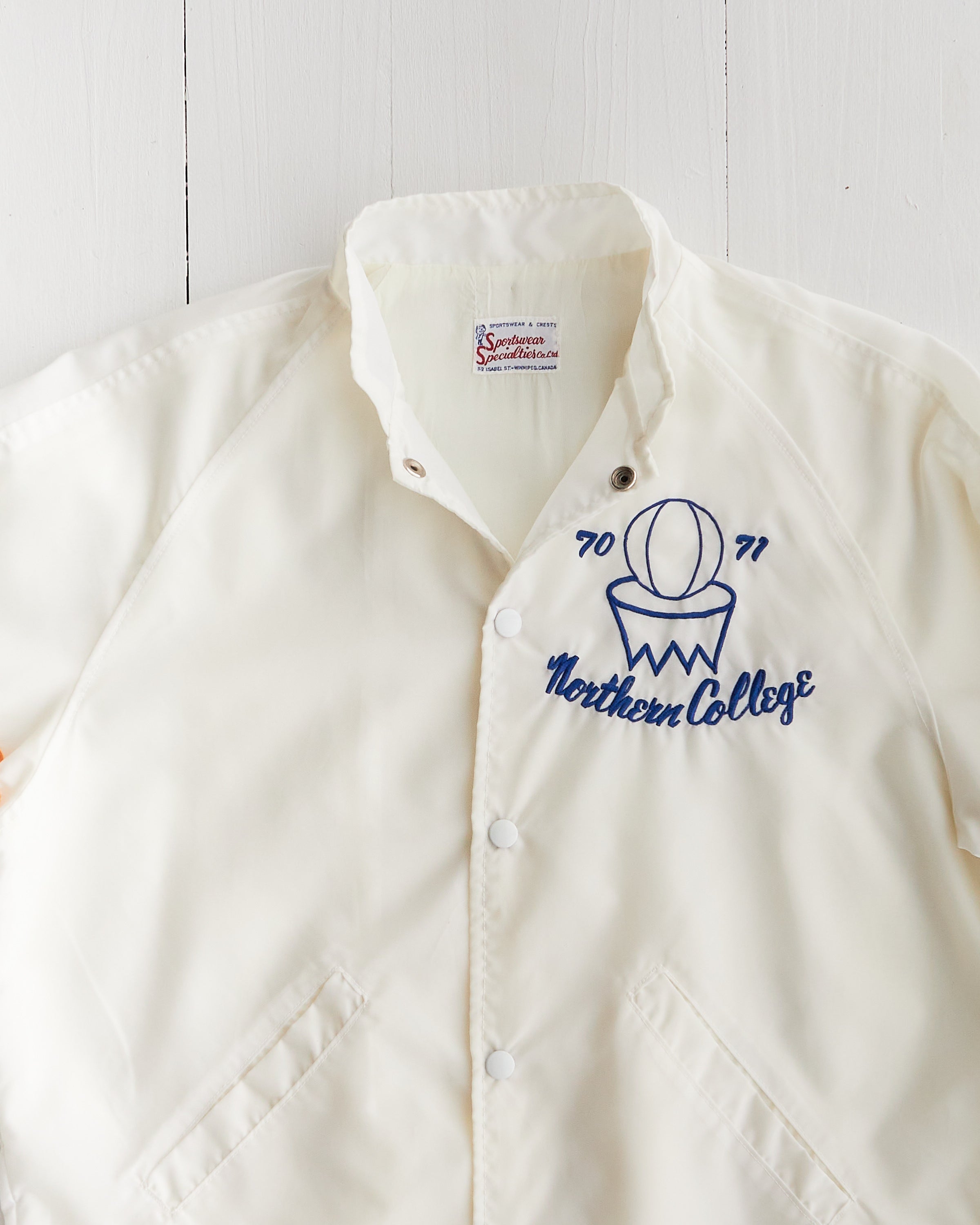 1970 Northern College White Coach Jacket