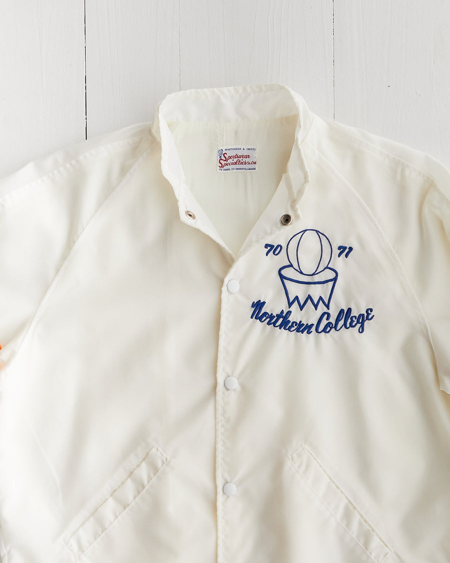 1970 Northern College White Coach Jacket