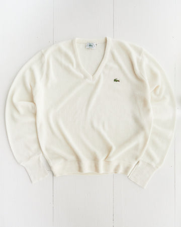 Late 1980's Izod Lacoste White Sweater