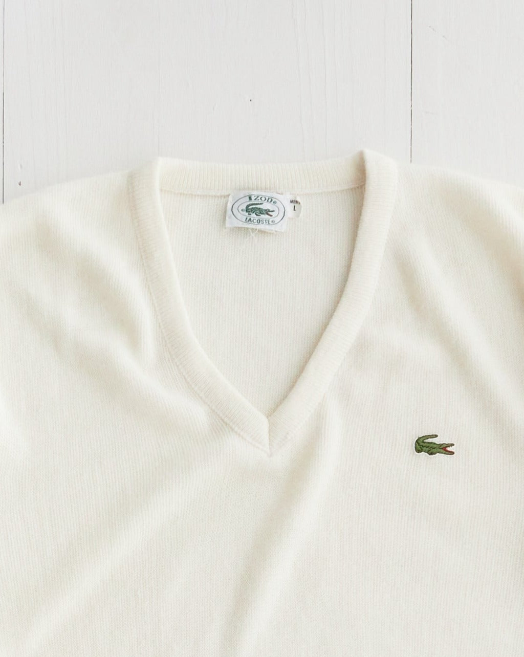 Late 1980's Izod Lacoste White Sweater