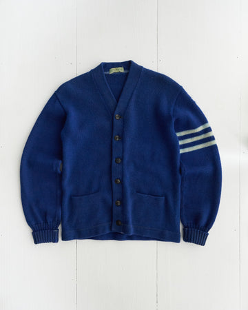 1950's navy Blue Wool Cardigan