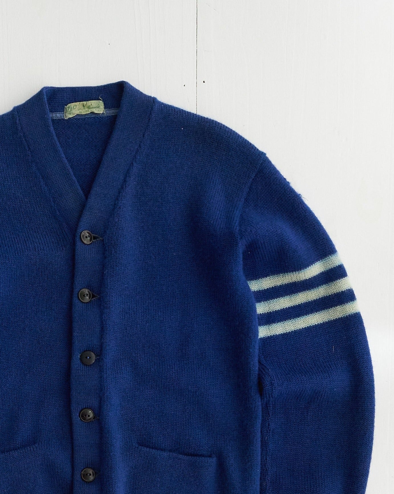1950's navy Blue Wool Cardigan