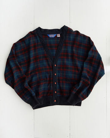 Vintage Pendleton Virgin Wool Plaid Cardigan