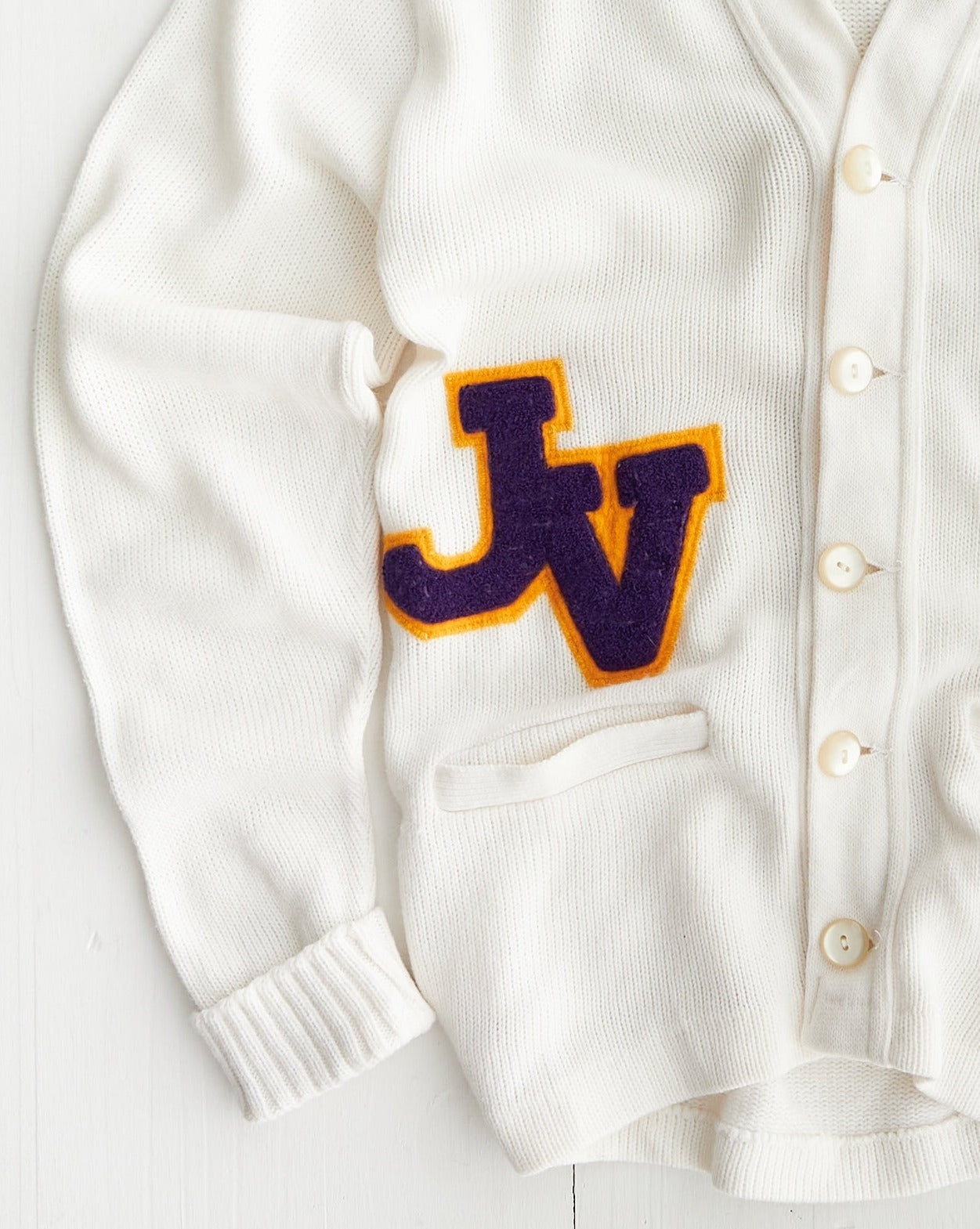 1960's White Varsity Letterman Cardigan