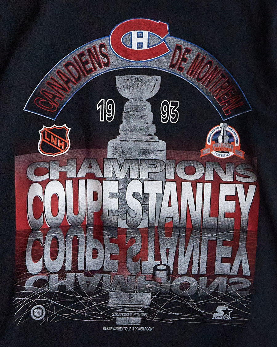 1993 Montreal Canadiens Champions black Starter T-shirt