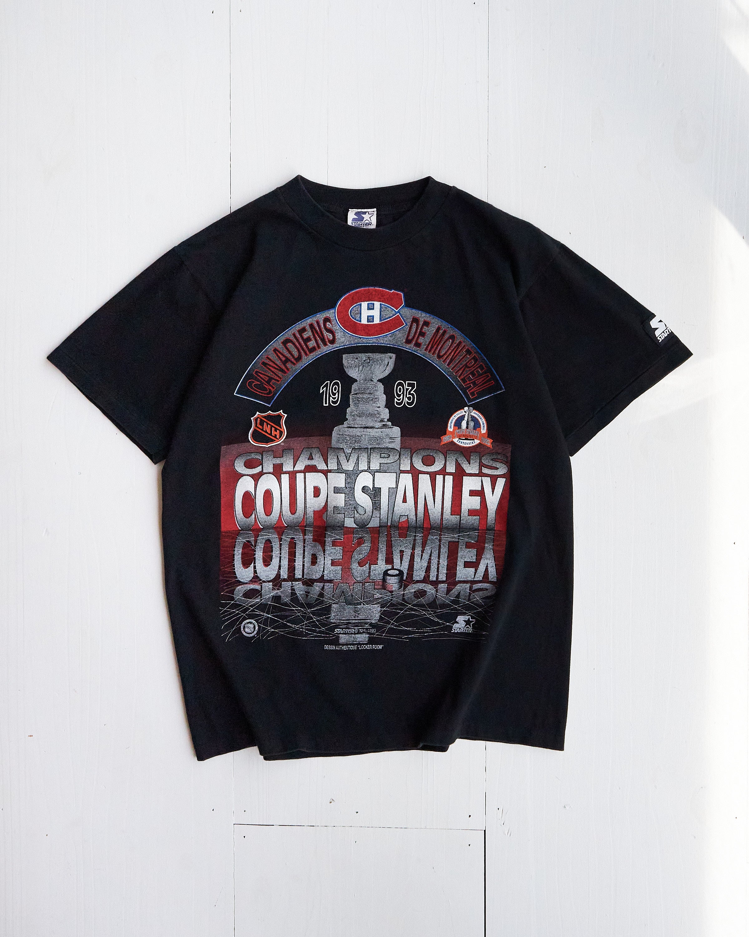 1993 Montreal Canadiens Champions black Starter T-shirt