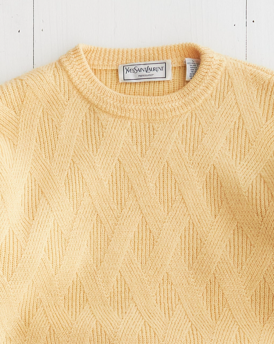 YSL Yves Saint Lauren Yellow Knit Sweater