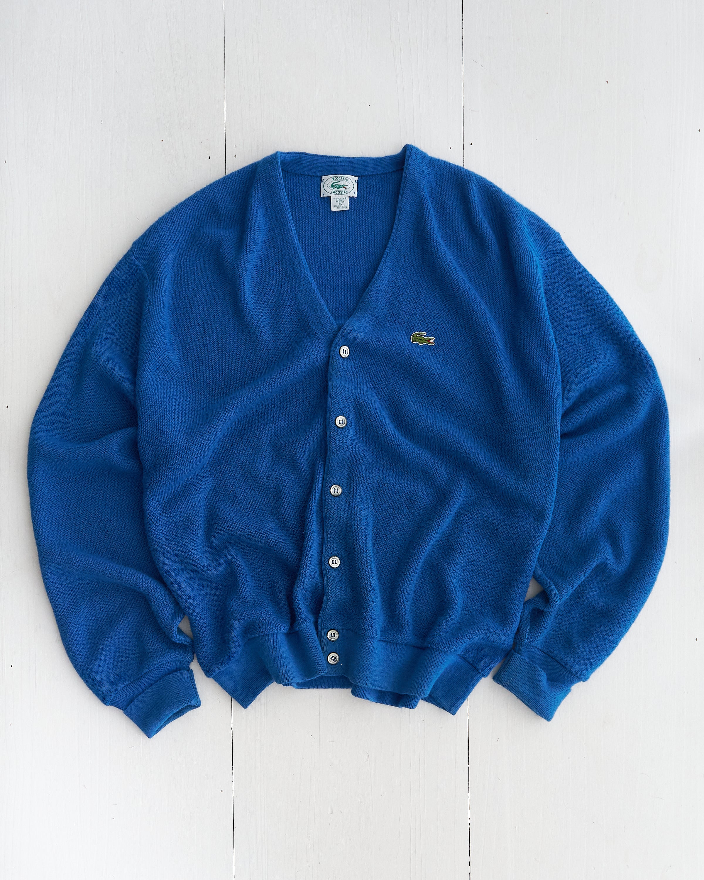 Late 1980's Izod Lacoste Blue Cardigan