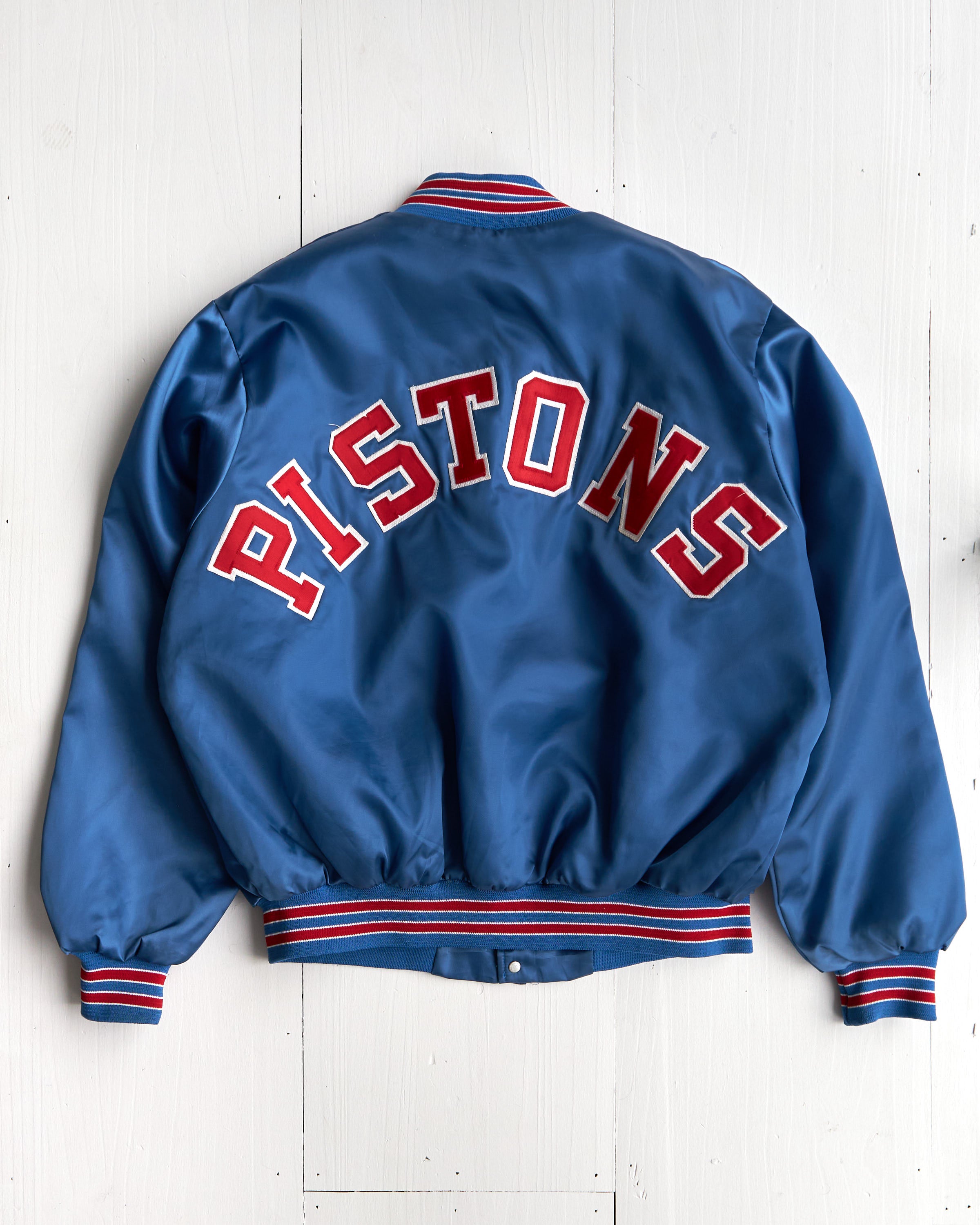 1980-90’s Detroit Pistons Blue Satin Bomber Jacket