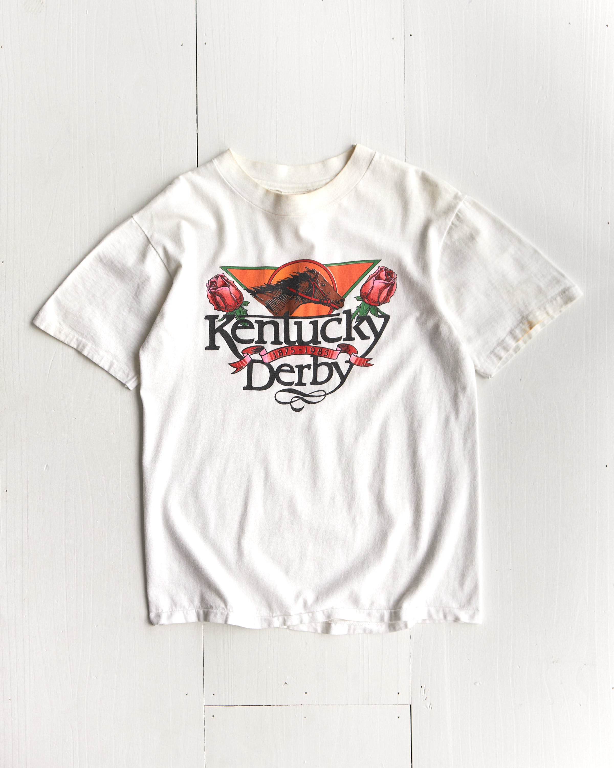 1985 Kentucky Derby 111th Anniversary Horse Racing graphic T-Shirt