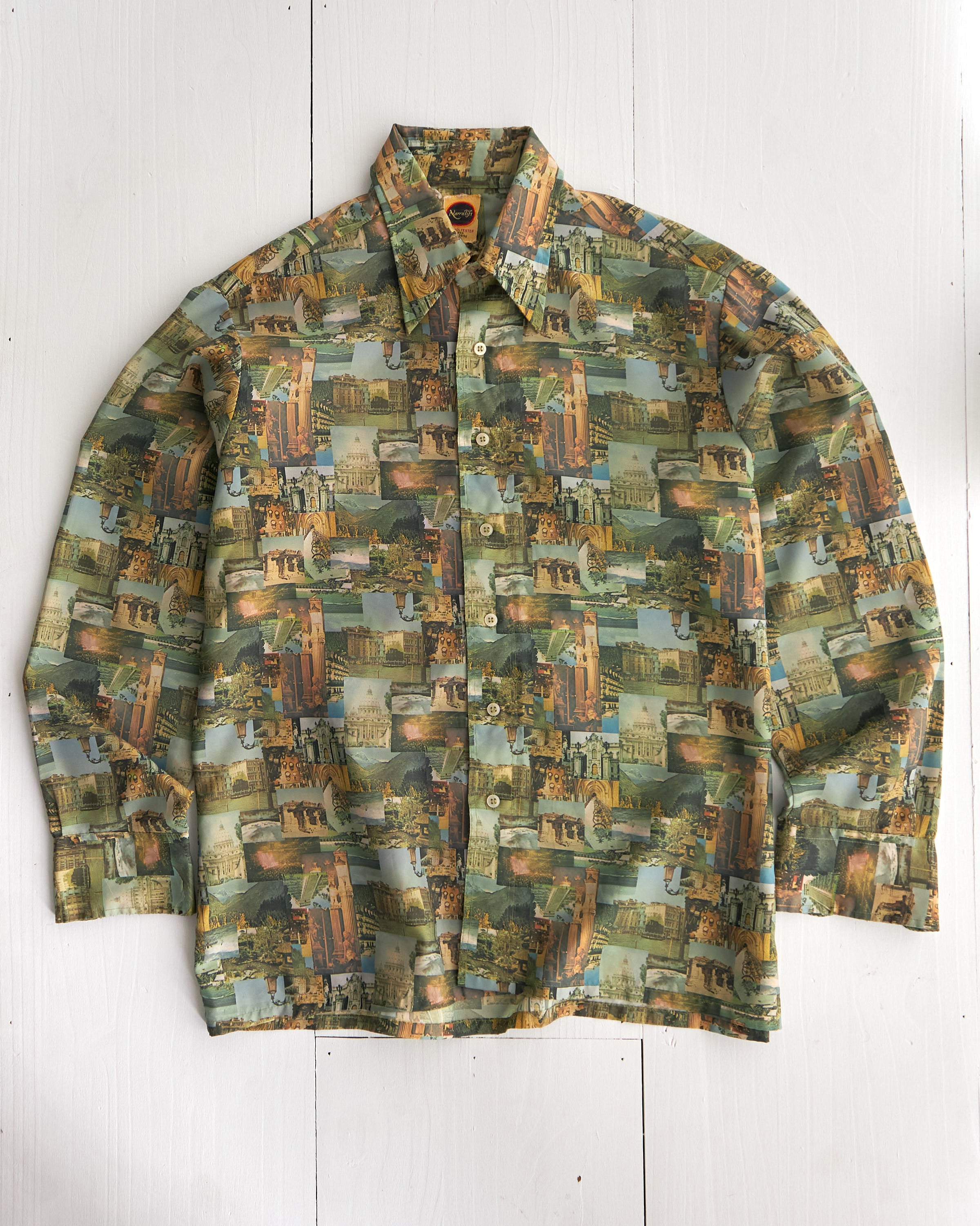 Vintage Narratifs Photo Collage Button-Up Shirt