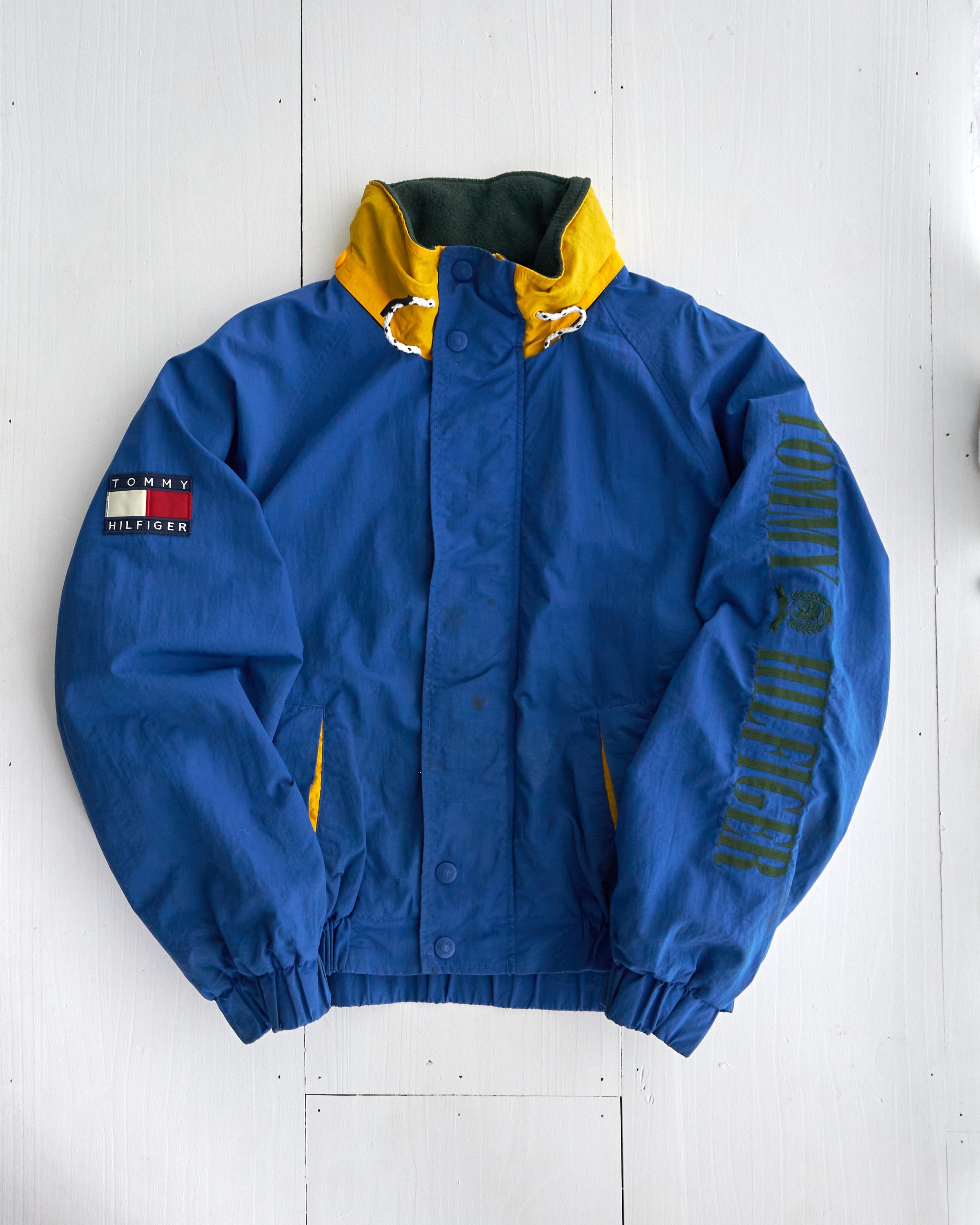 Veste Nautique Tommy Hilfiger des Années 90 Bleu Jaune