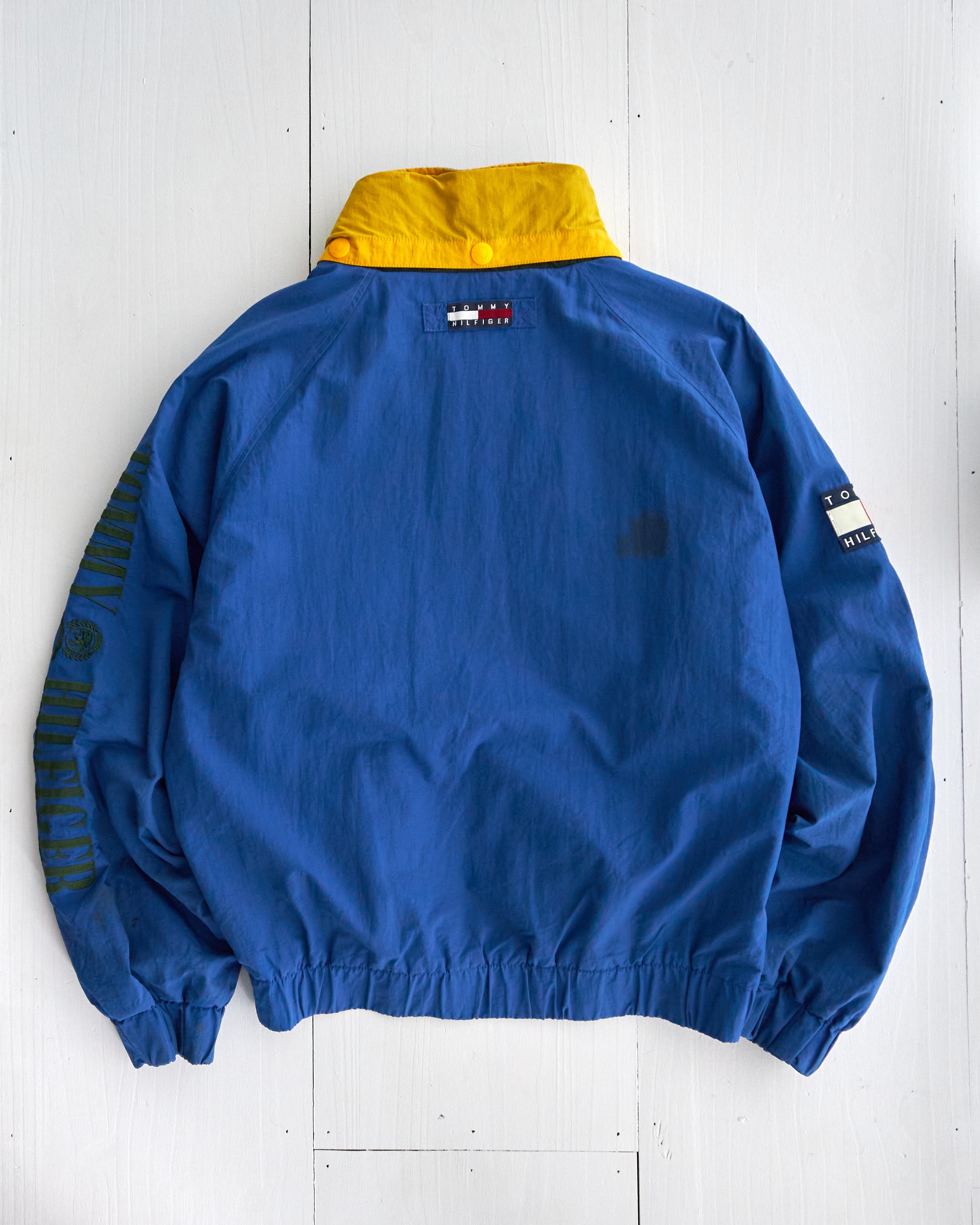 Veste Nautique Tommy Hilfiger des Années 90 Bleu Jaune
