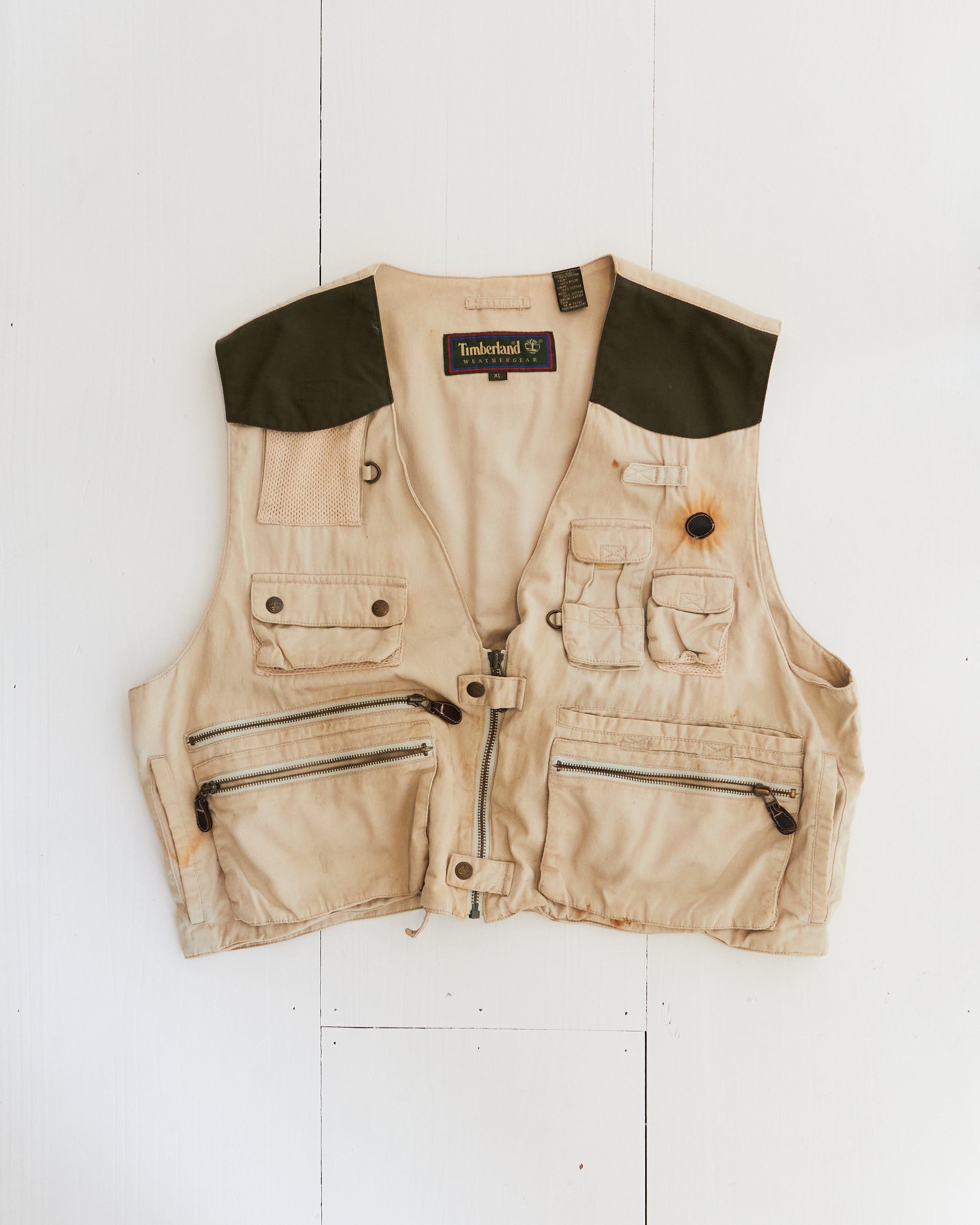 Late 1990’s Timberland Weathergear Fishing Utility Vest Beige