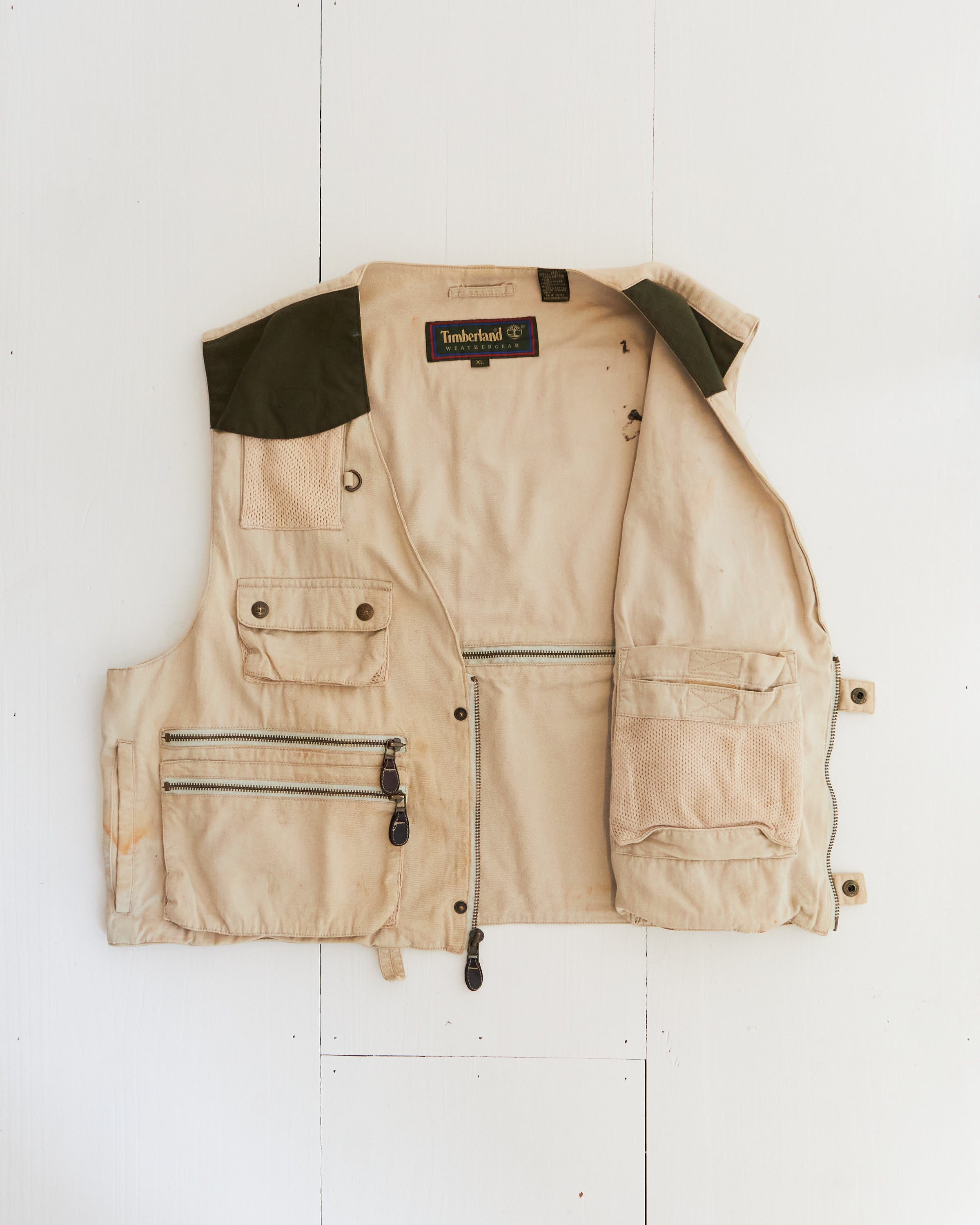 Late 1990’s Timberland Weathergear Fishing Utility Vest Beige