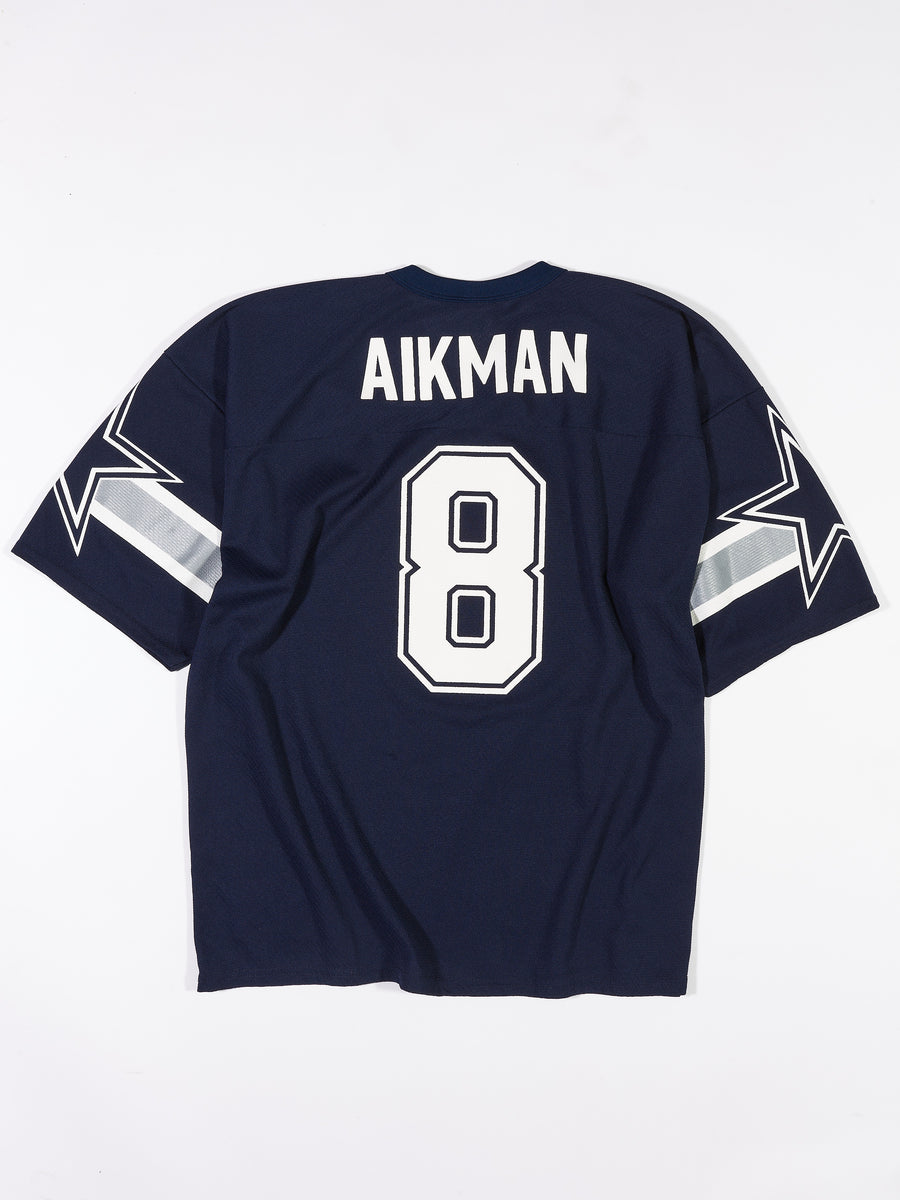 90's Dallas Cowboys Troy Aikman Logo 7 Jersey in a vintage style from thrift store Twise Studio
