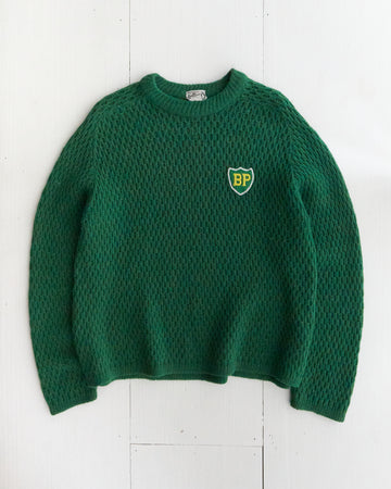 1960's "hand fashioned" Green Knit Sweater