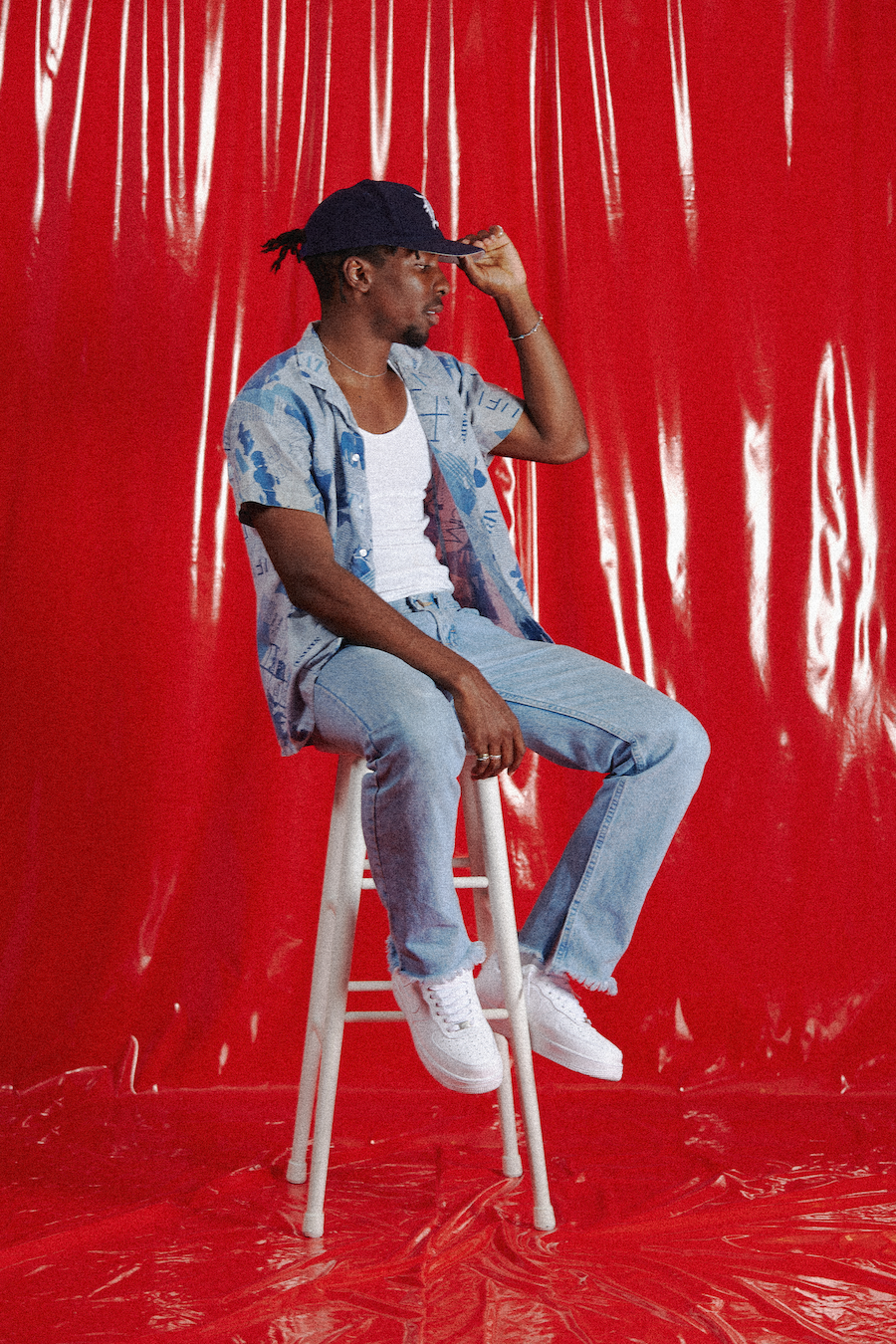 Vintage Newspaper Style Button Up Shirt in a vintage style from thrift store Twise Studio