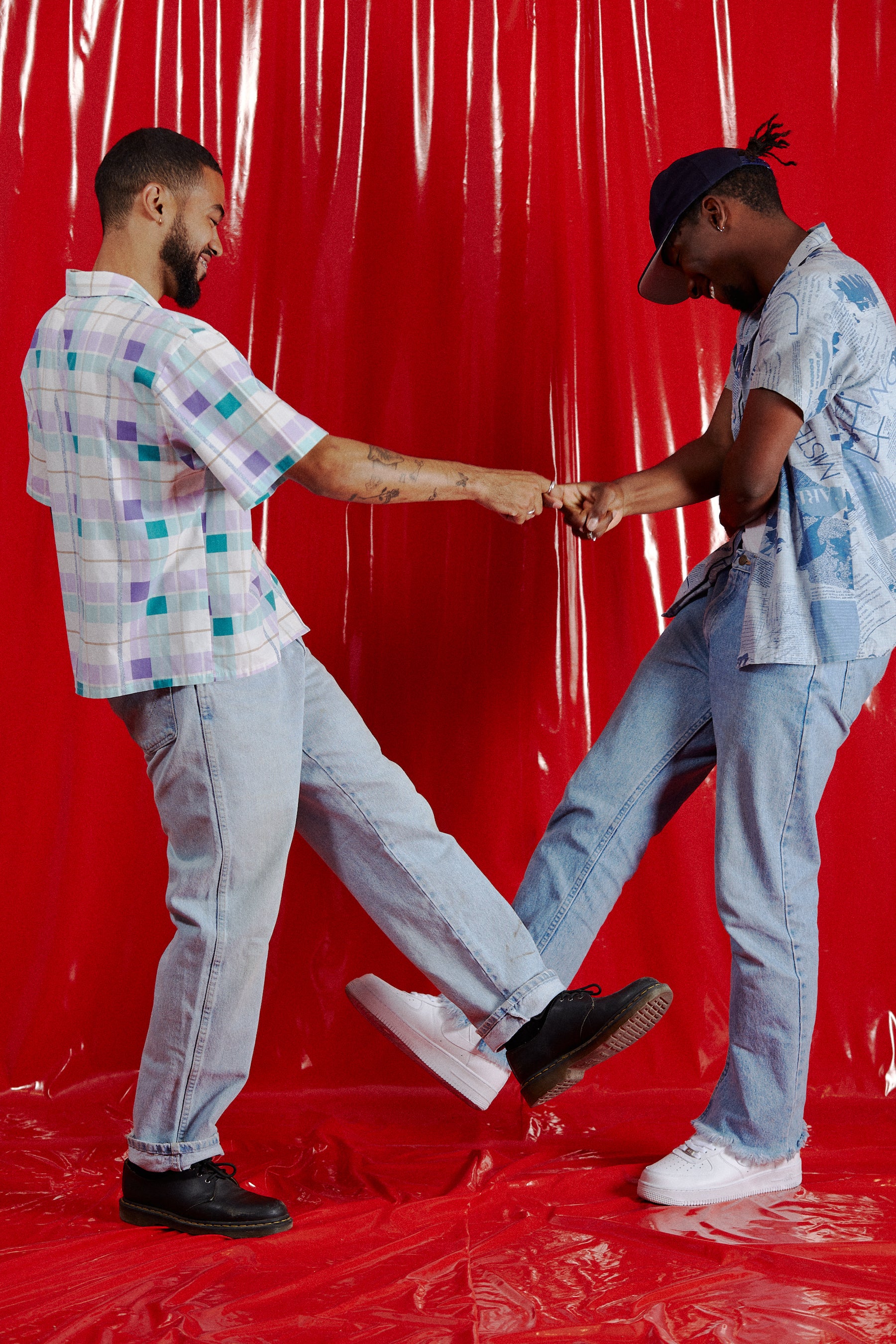 Vintage Newspaper Style Button Up Shirt in a vintage style from thrift store Twise Studio