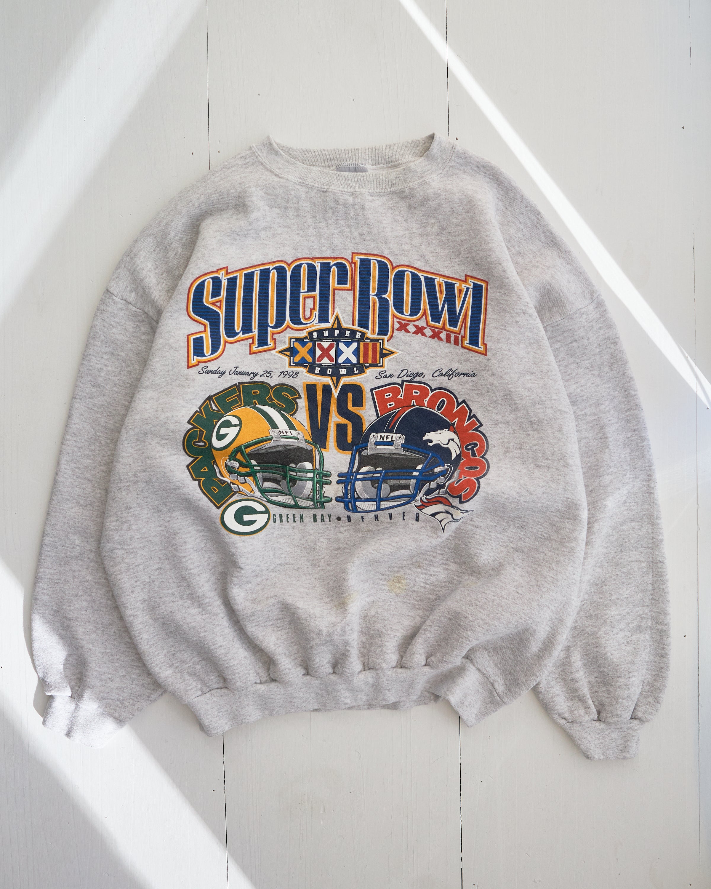 1998 Super Bowl XXXll Packers VS Broncos Crewneck