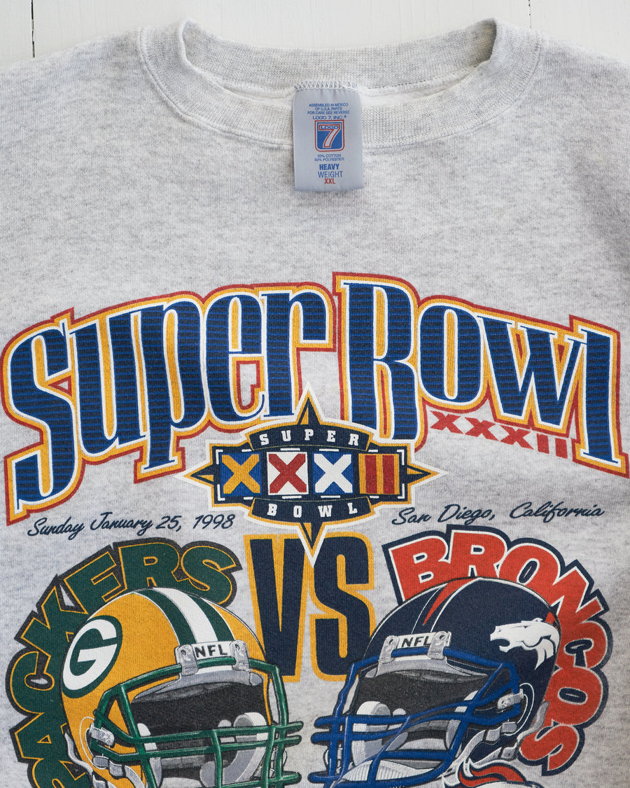 1998 Super Bowl XXXll Packers VS Broncos Crewneck