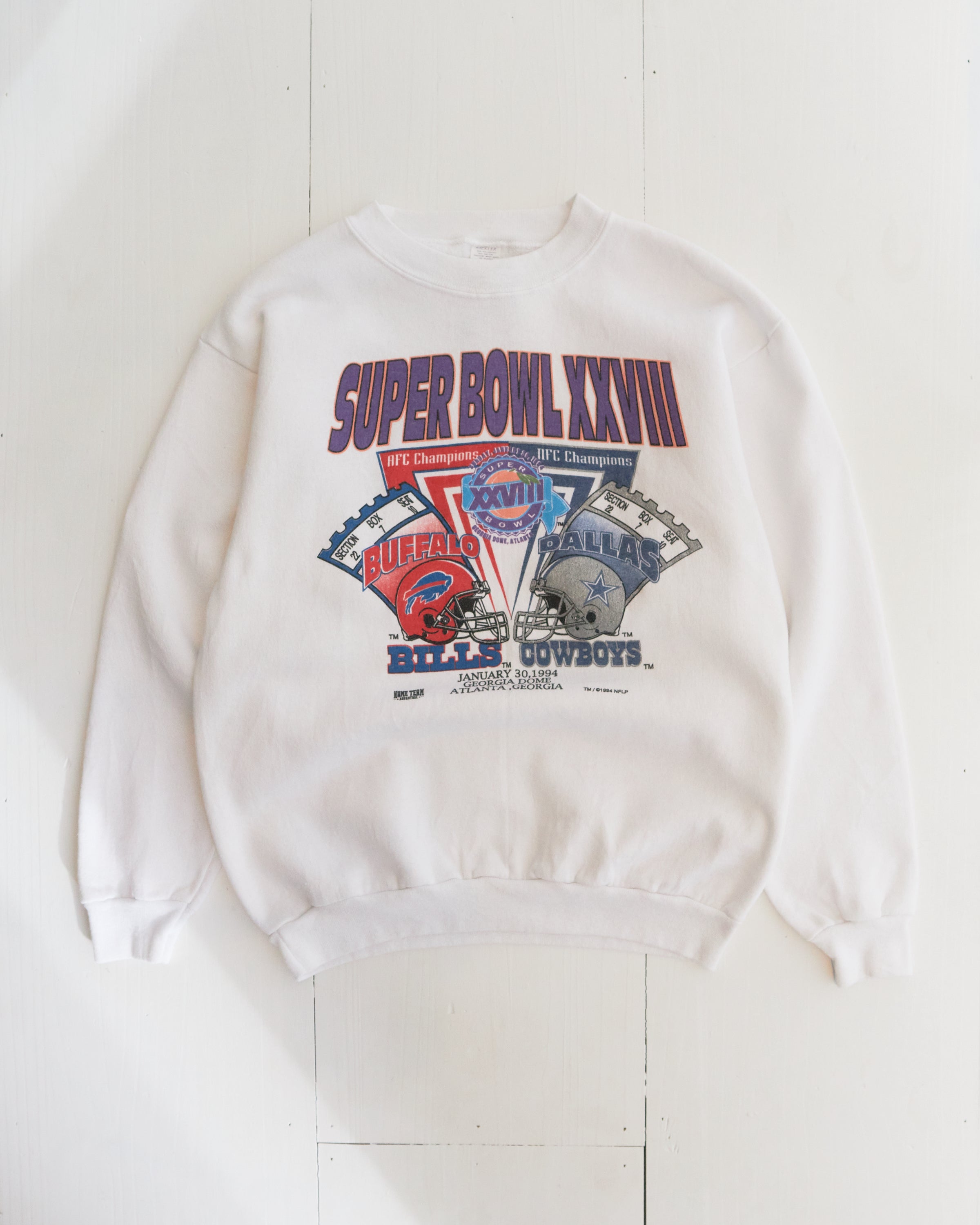 1994 Super Bowl XXVlll Georgia Bills VS Cowboys Crewneck