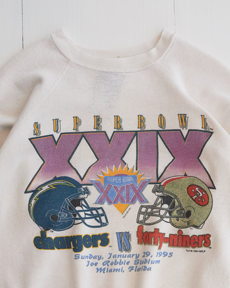 1995 Super Bowl XXlX Miami 49ers VS Chargers Crewneck