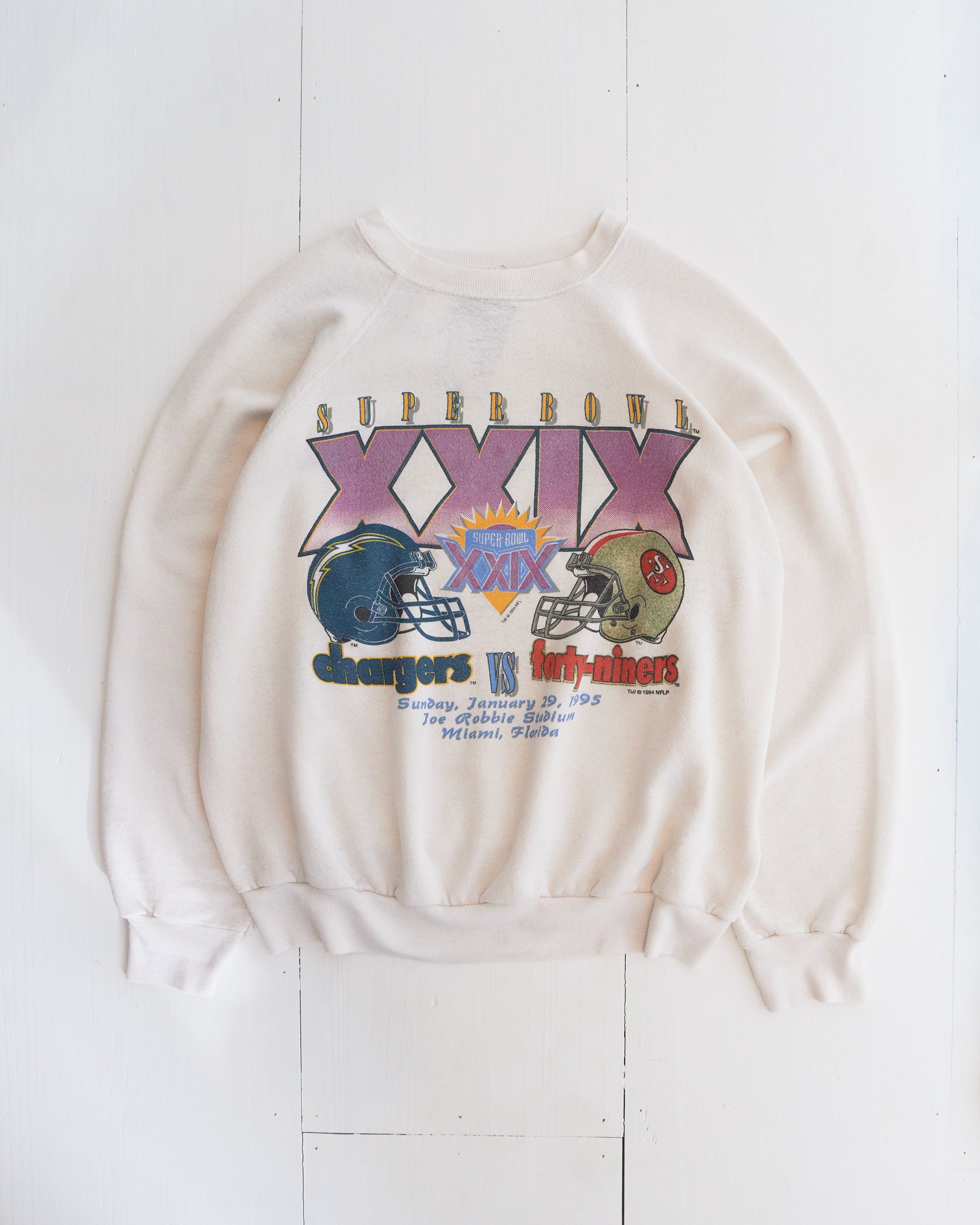 1995 Super Bowl XXlX Miami 49ers VS Chargers Crewneck