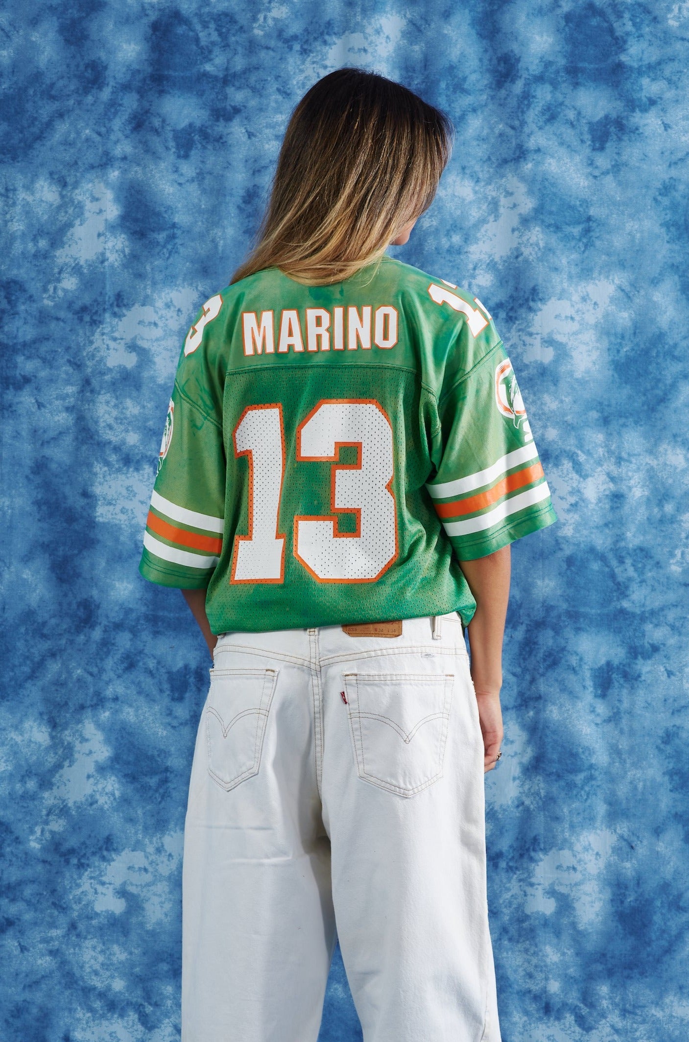 Vintage Starter Miami Dolphins Dan Marino Jersey in a vintage style from thrift store Twise Studio