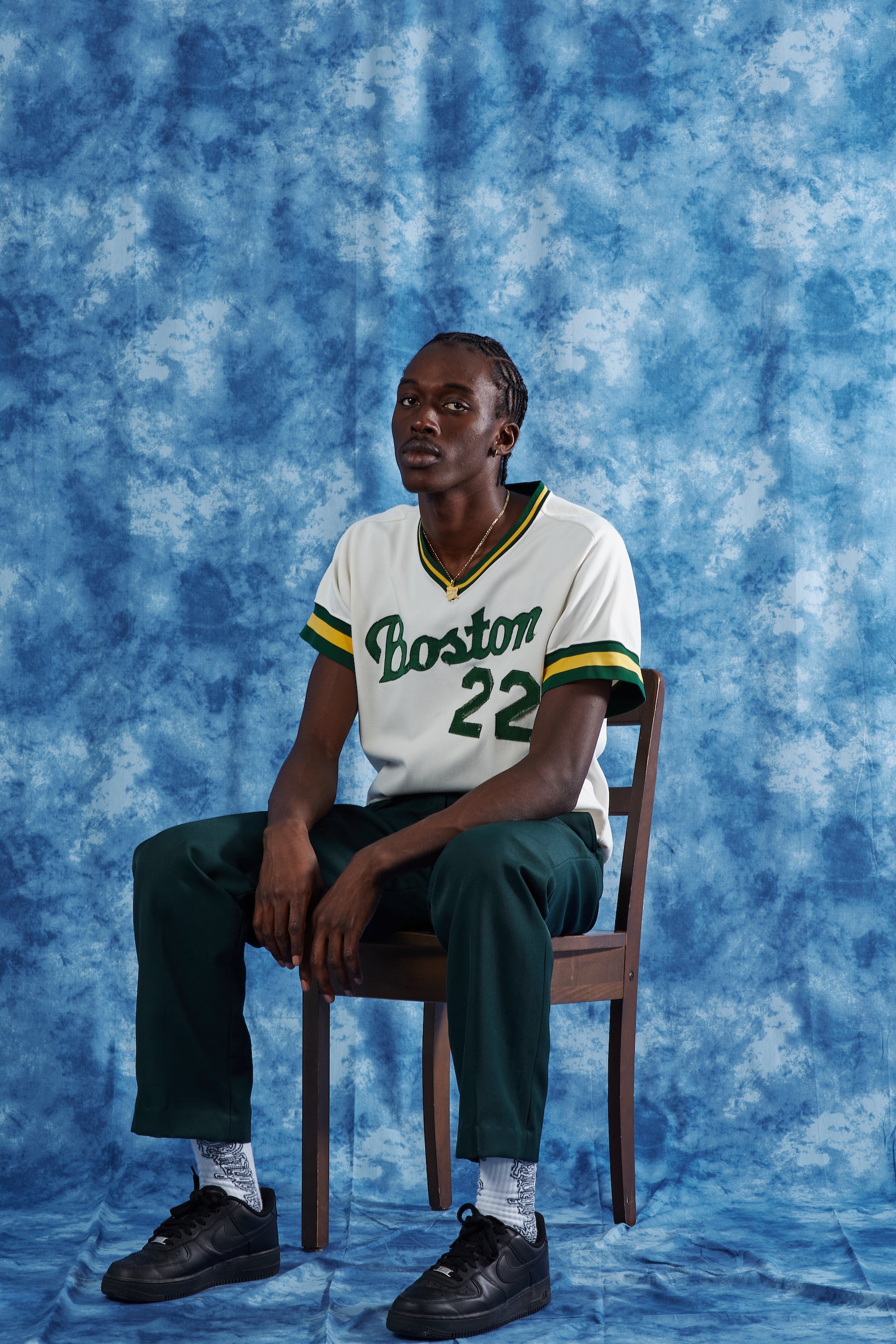 60's Vintage Wilson Authentic Boston Jersey in a vintage style from thrift store Twise Studio