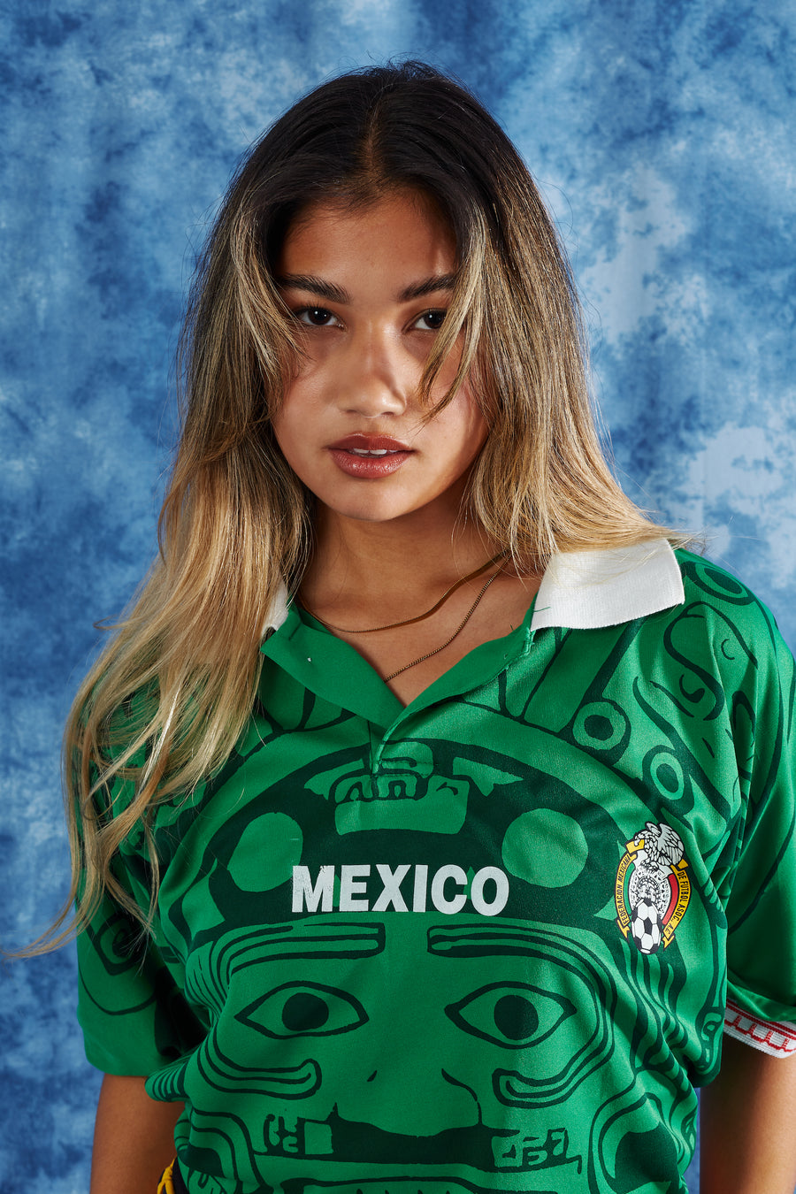 Late 90's Mexico World Cup Soccer Jersey in a vintage style from thrift store Twise Studio