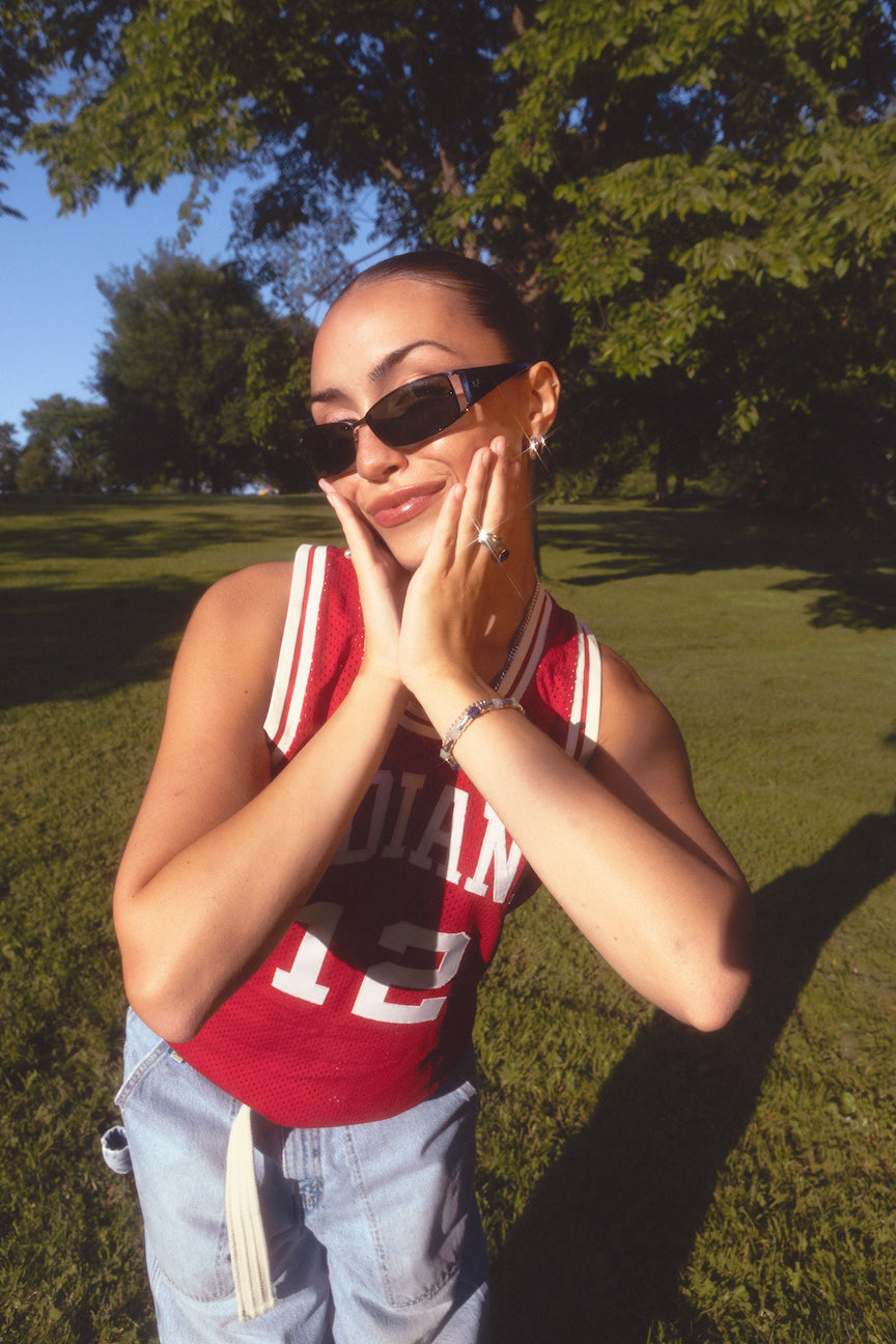 80's Indiana Hoosier Steve Alford NCAA Jersey in a vintage style from thrift store Twise Studio