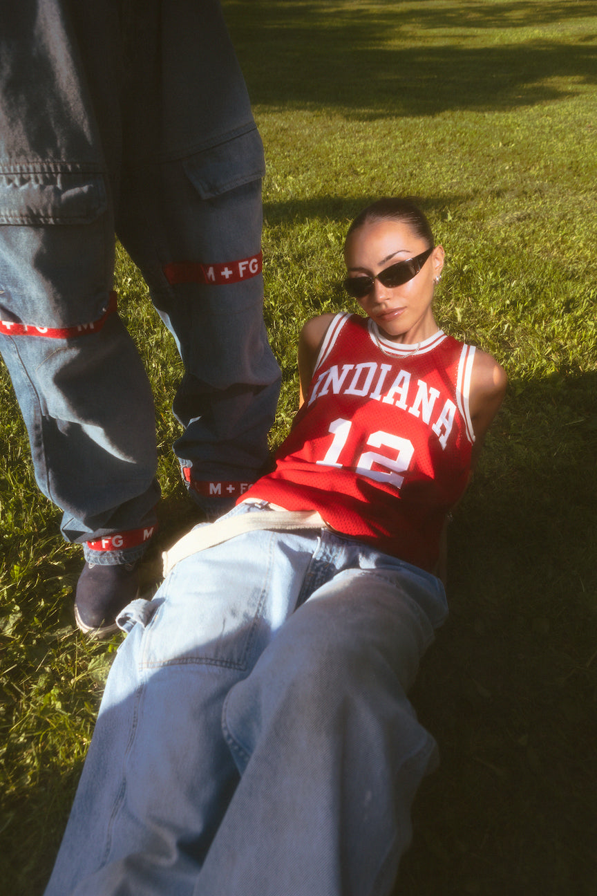 80's Indiana Hoosier Steve Alford NCAA Jersey in a vintage style from thrift store Twise Studio