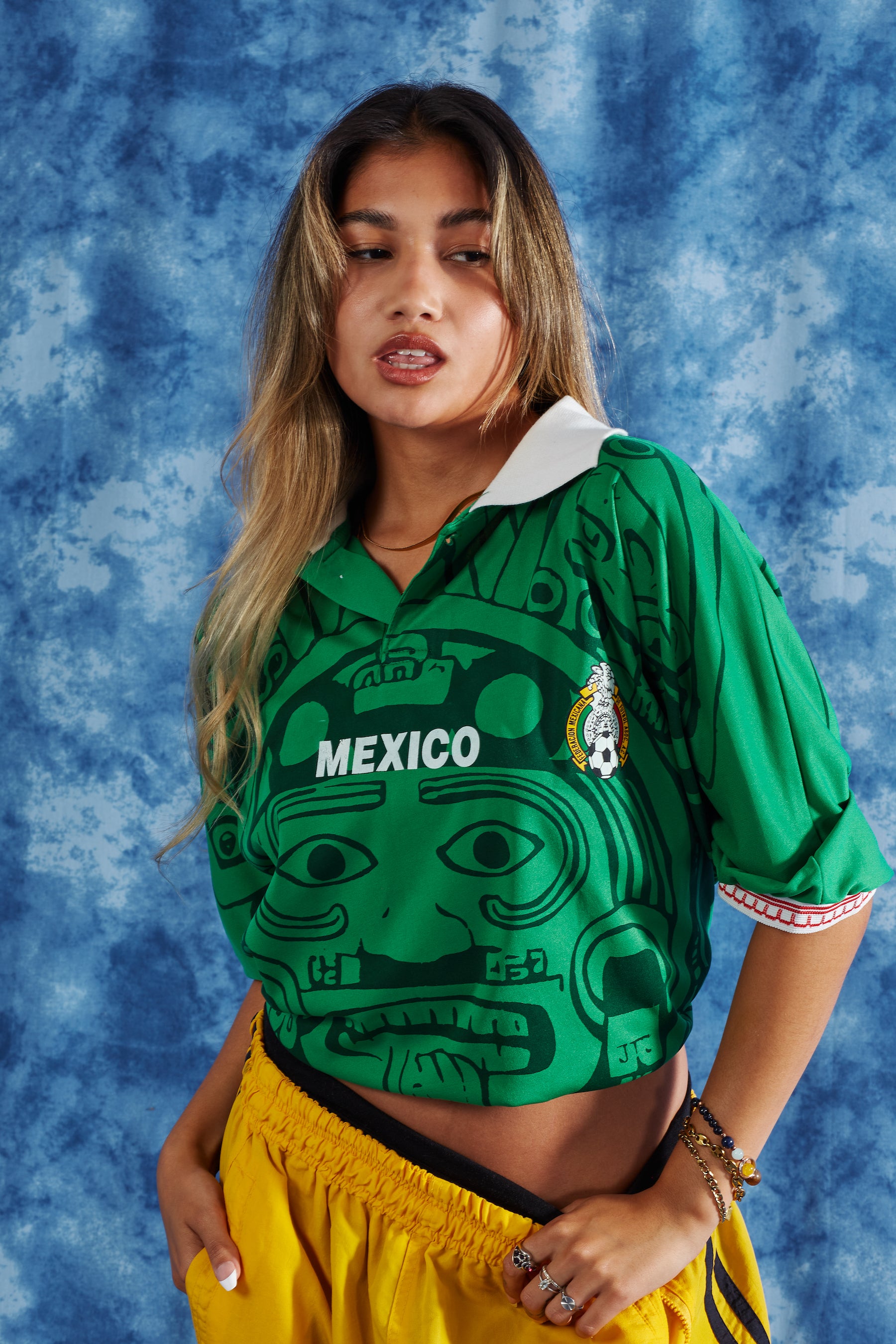 Late 90's Mexico World Cup Soccer Jersey in a vintage style from thrift store Twise Studio