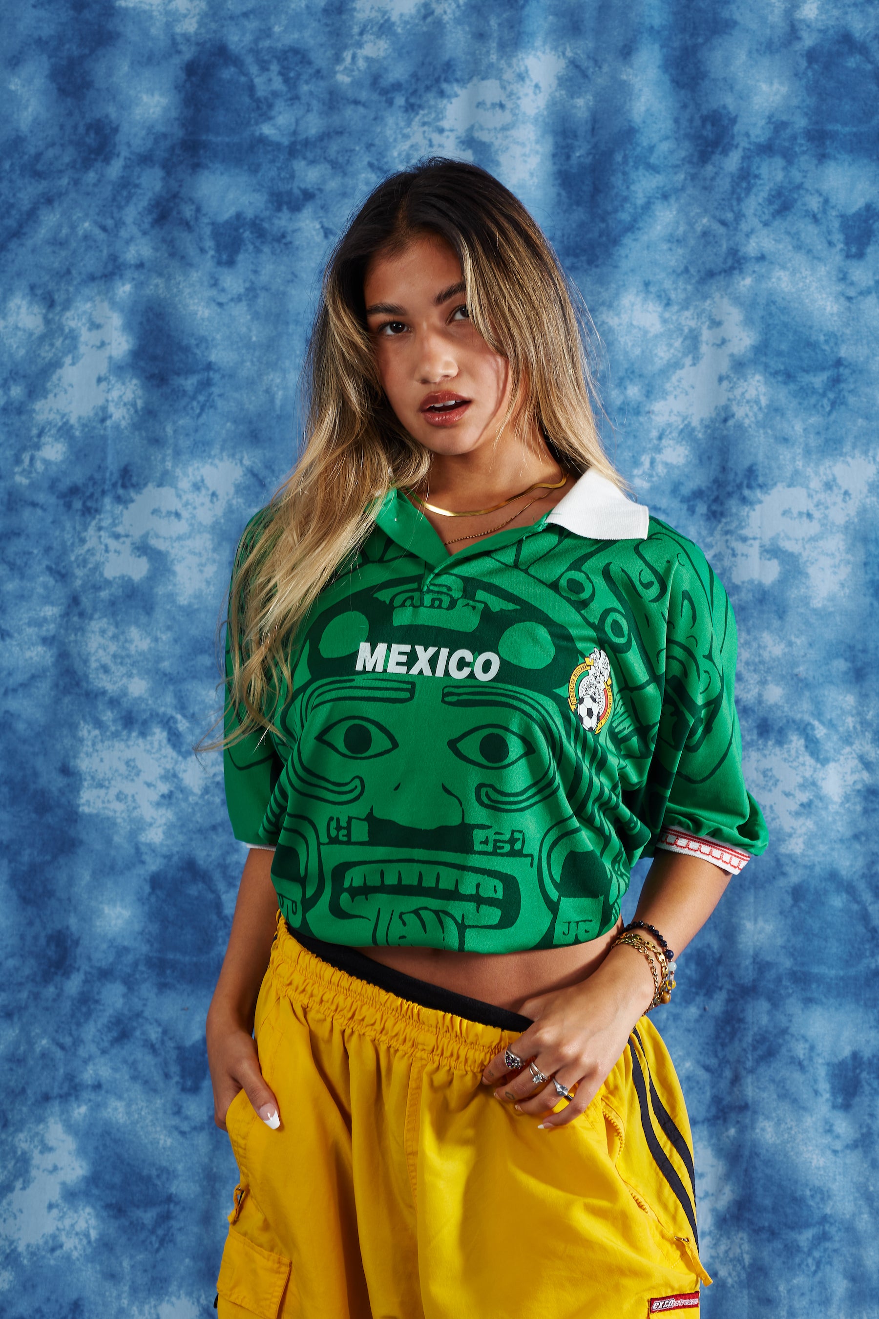 Late 90's Mexico World Cup Soccer Jersey in a vintage style from thrift store Twise Studio
