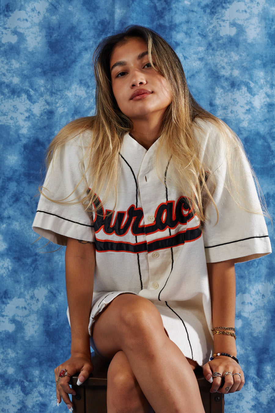 Early 1990's Duracell Baseball Jersey in a vintage style from thrift store Twise Studio