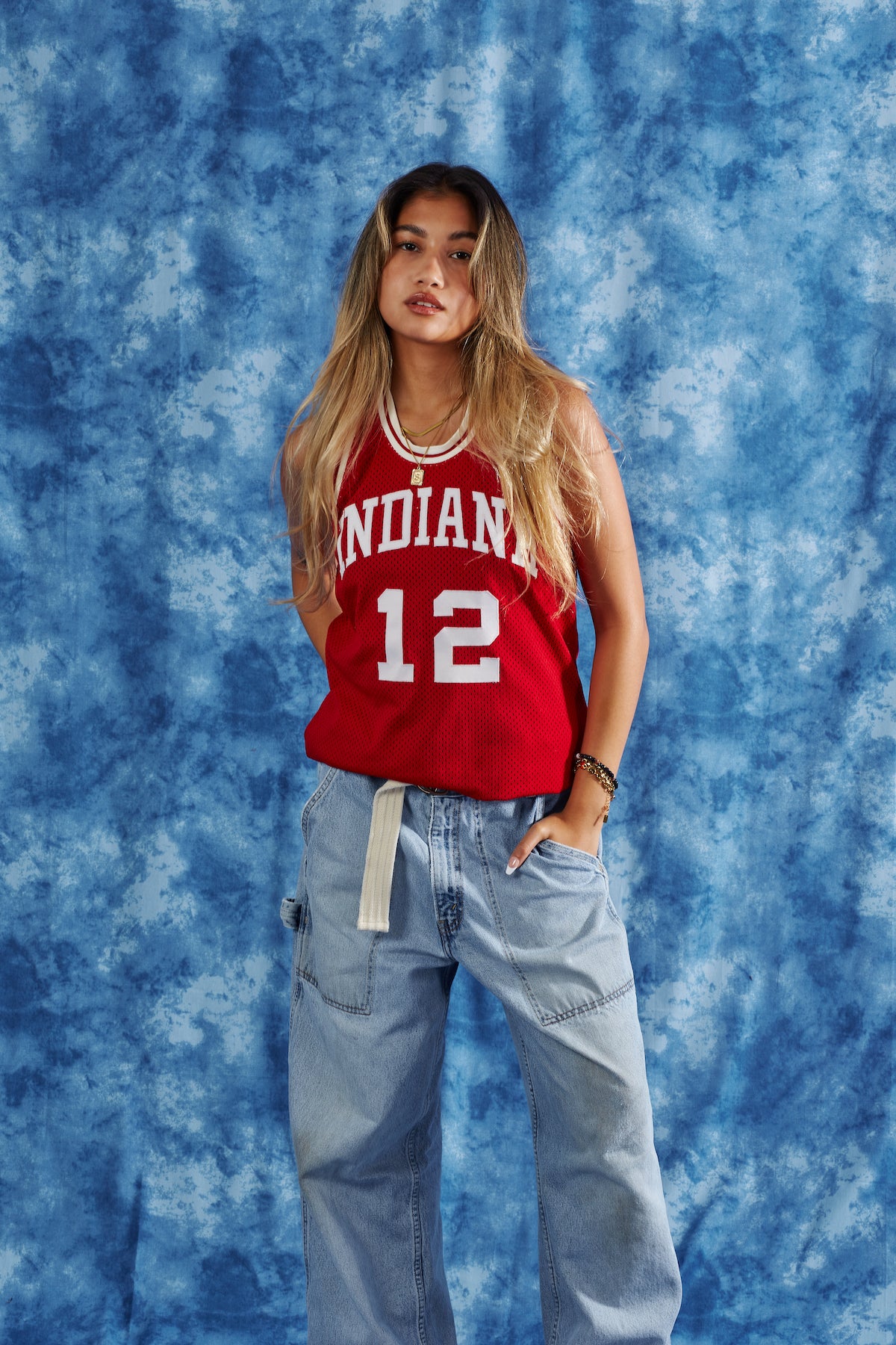 80's Indiana Hoosier Steve Alford NCAA Jersey in a vintage style from thrift store Twise Studio