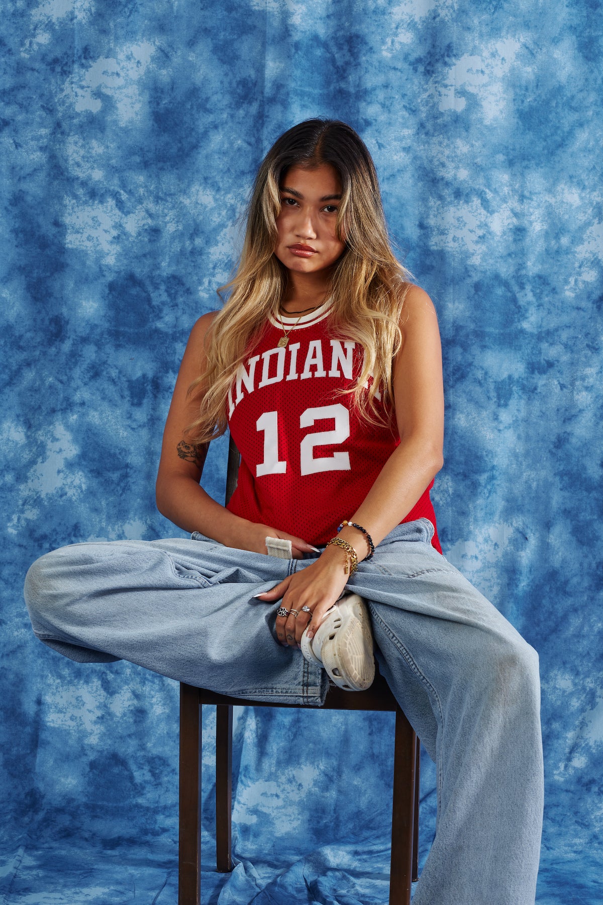 80's Indiana Hoosier Steve Alford NCAA Jersey in a vintage style from thrift store Twise Studio