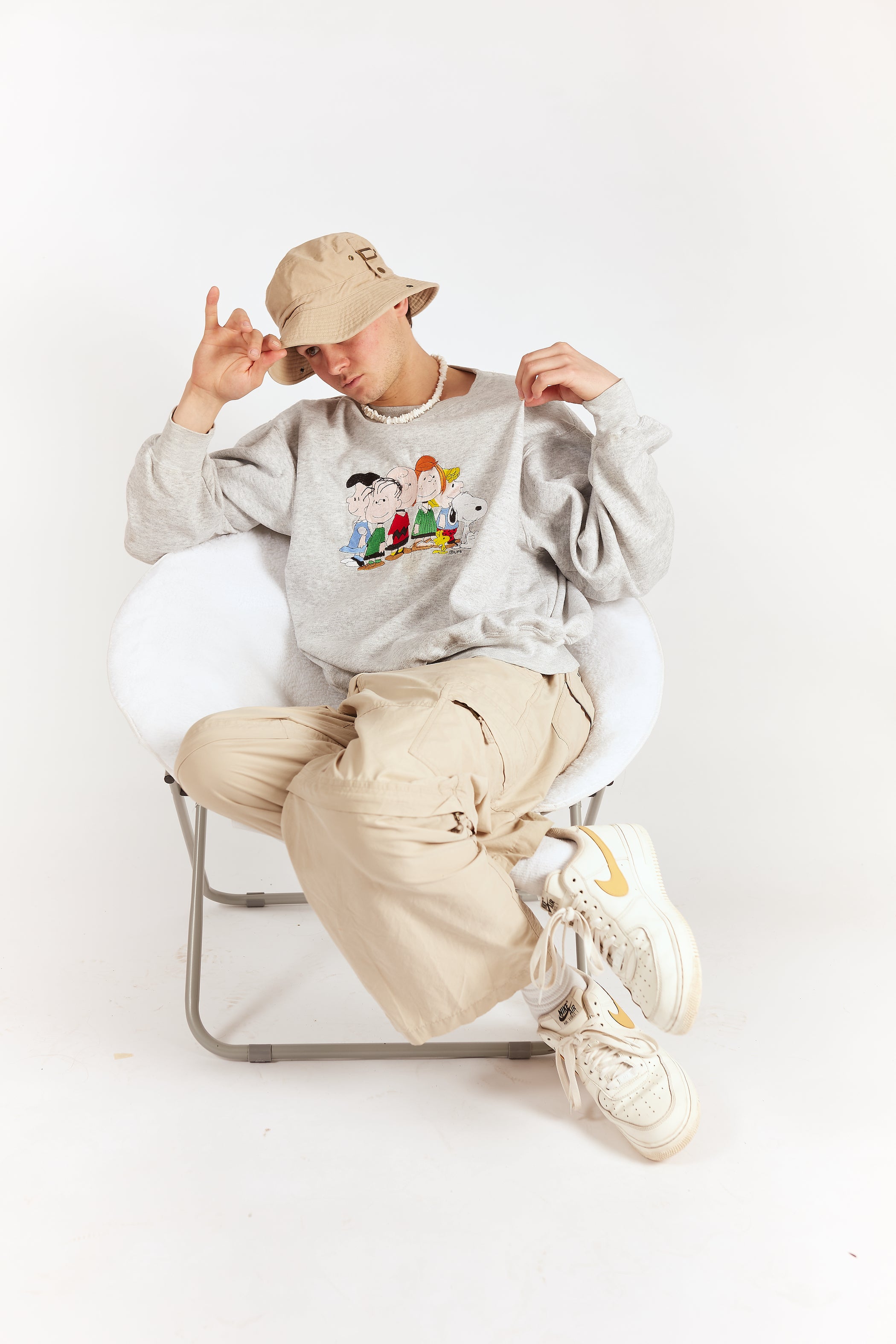 Peanuts Charlie Brown Embroidered Crewneck