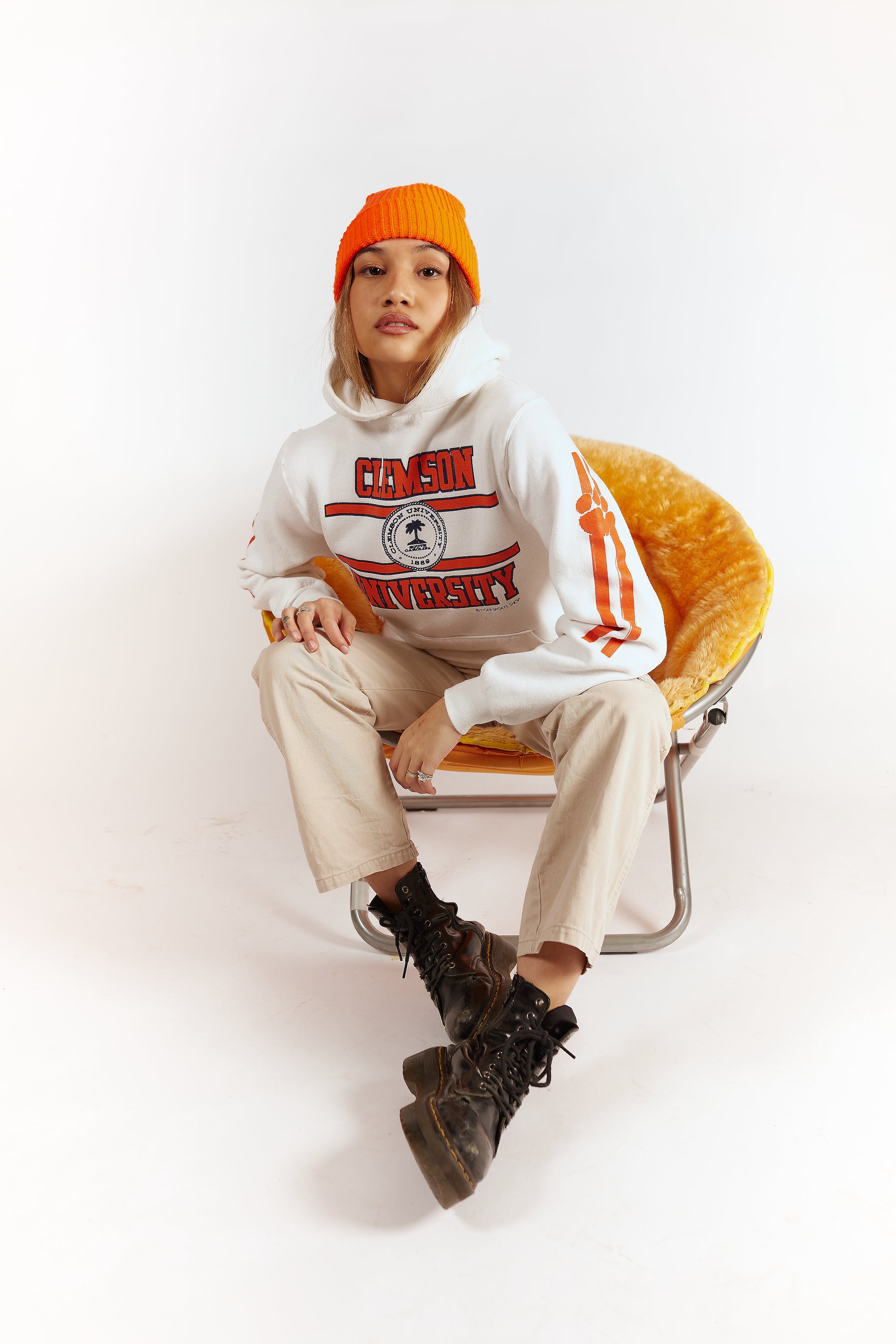 80s Clemson University Russell Athletic Hoodie