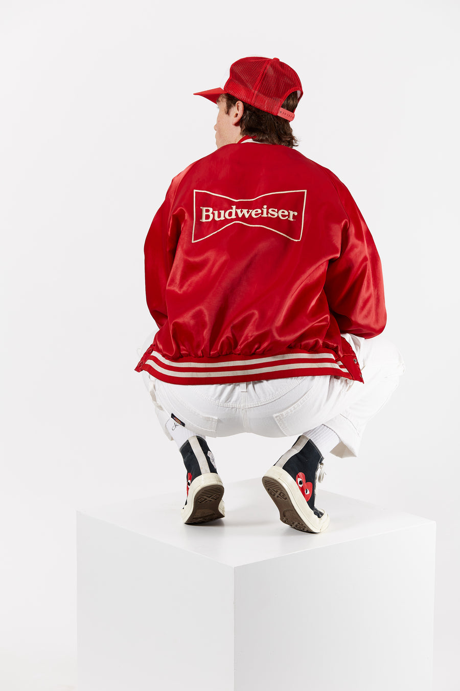 Budweiser Red Satin Bomber Jacket by Anheuser Busch