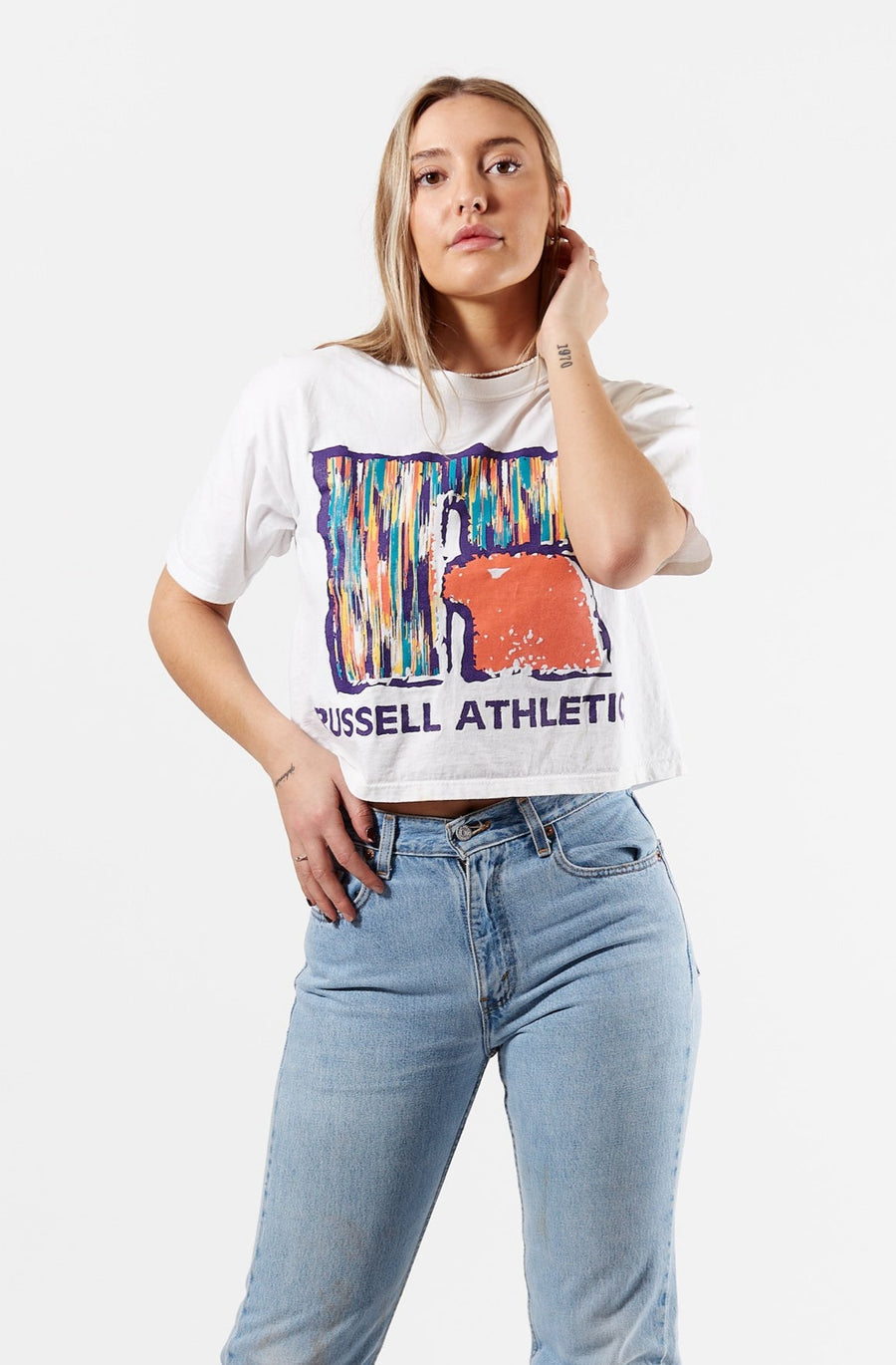 Russell Athletic Cropped Big Logo T-Shirt