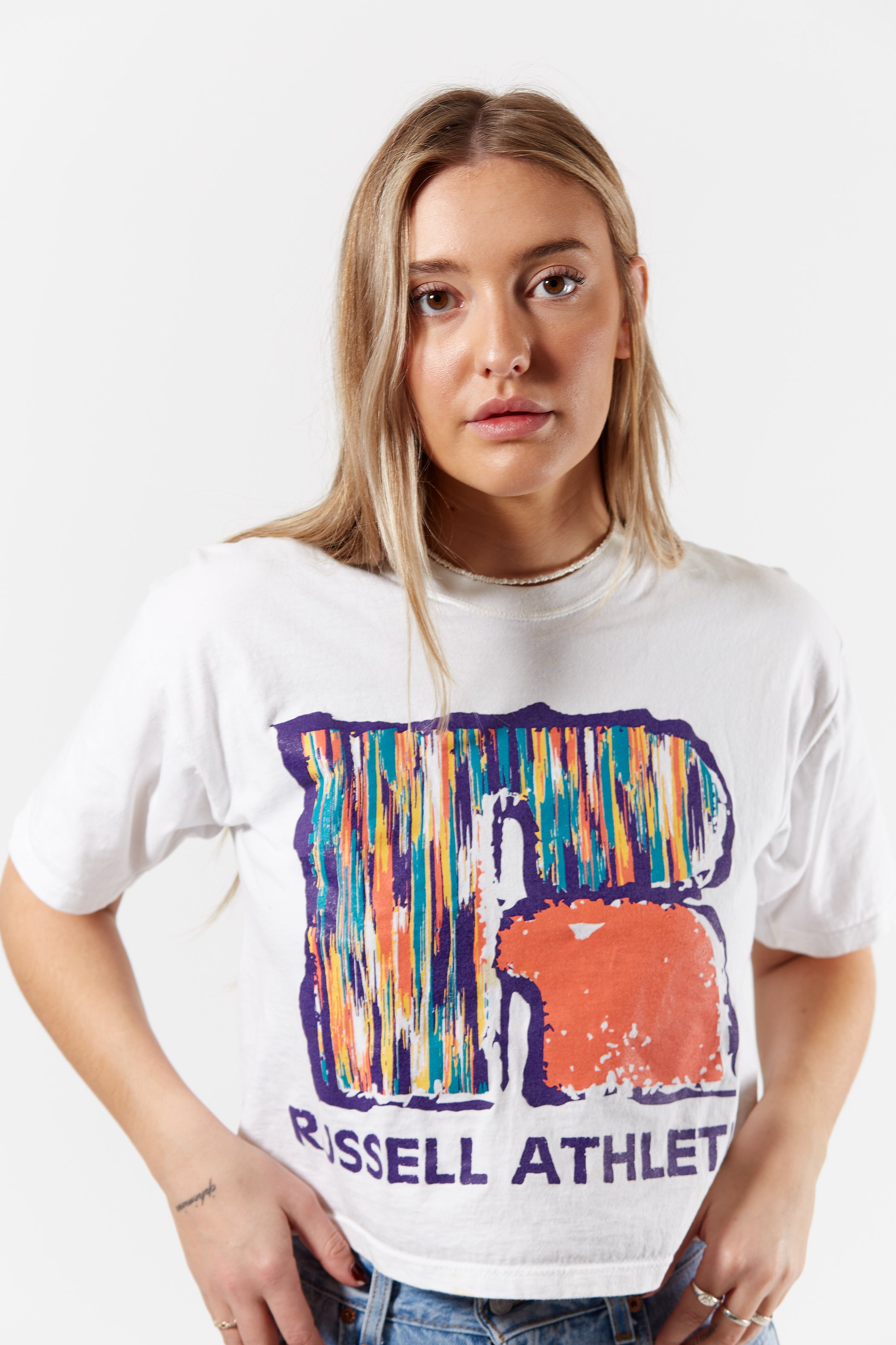 Russell Athletic Cropped Big Logo T-Shirt