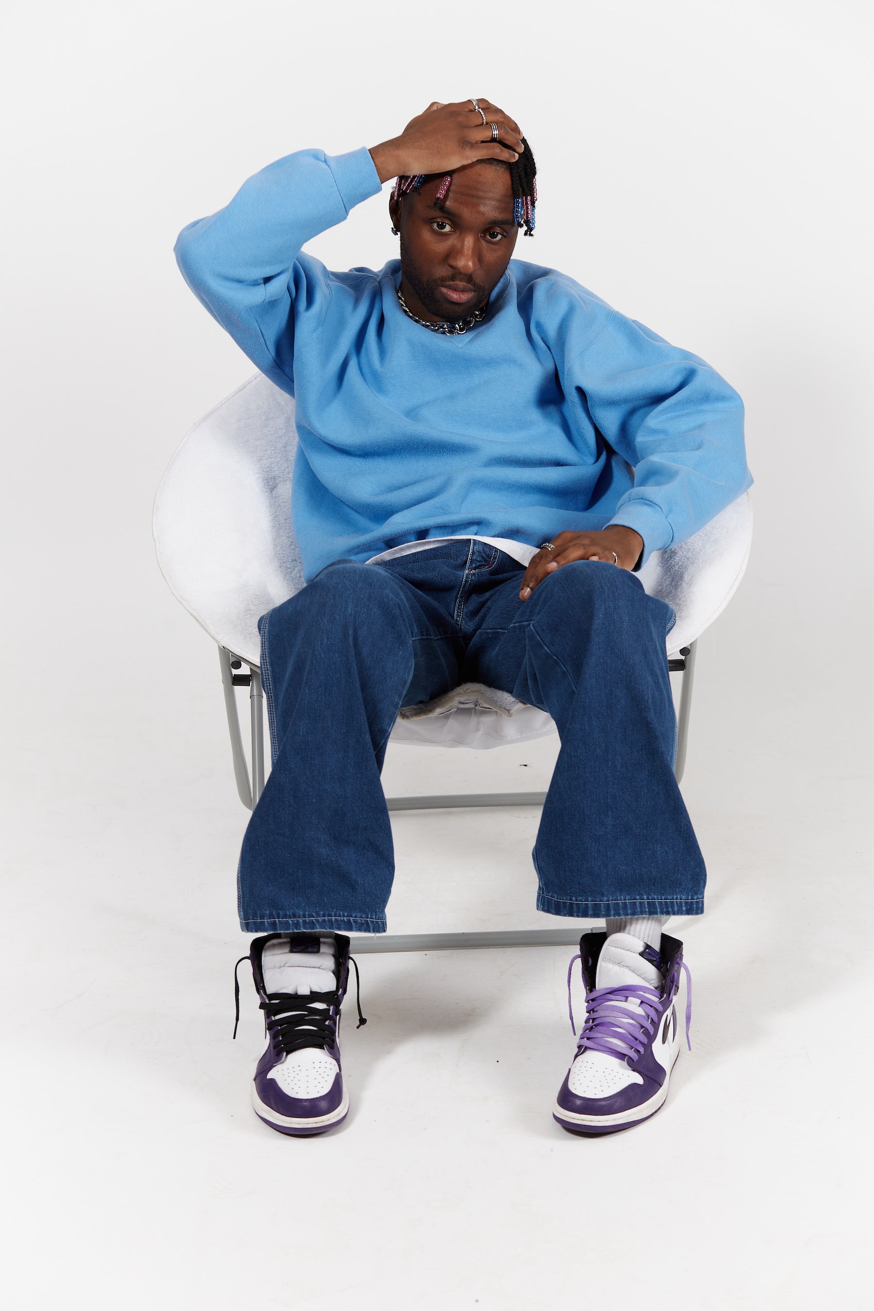 Russell Athletic Baby Blue Blank Crewneck