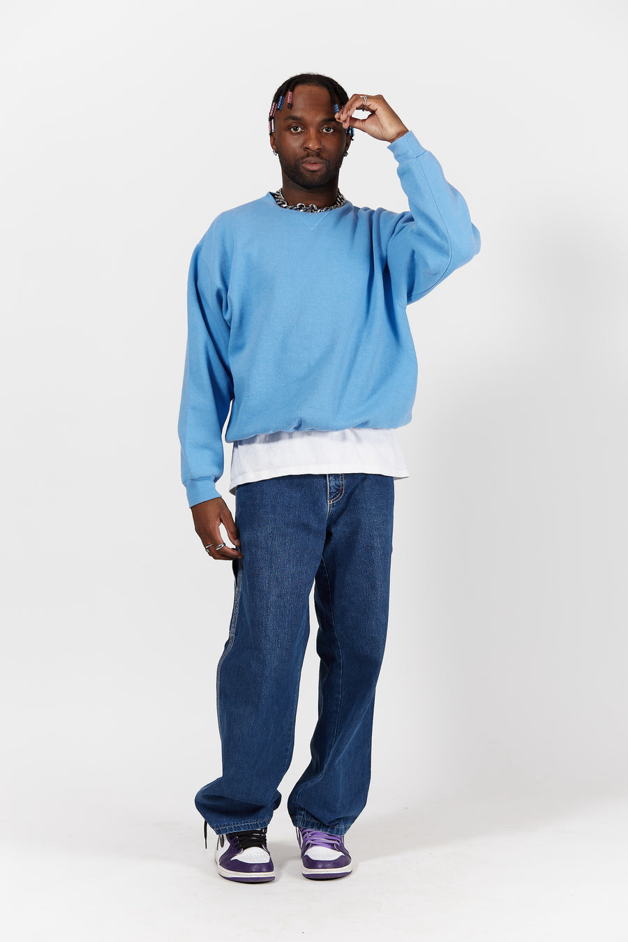 Russell Athletic Baby Blue Blank Crewneck