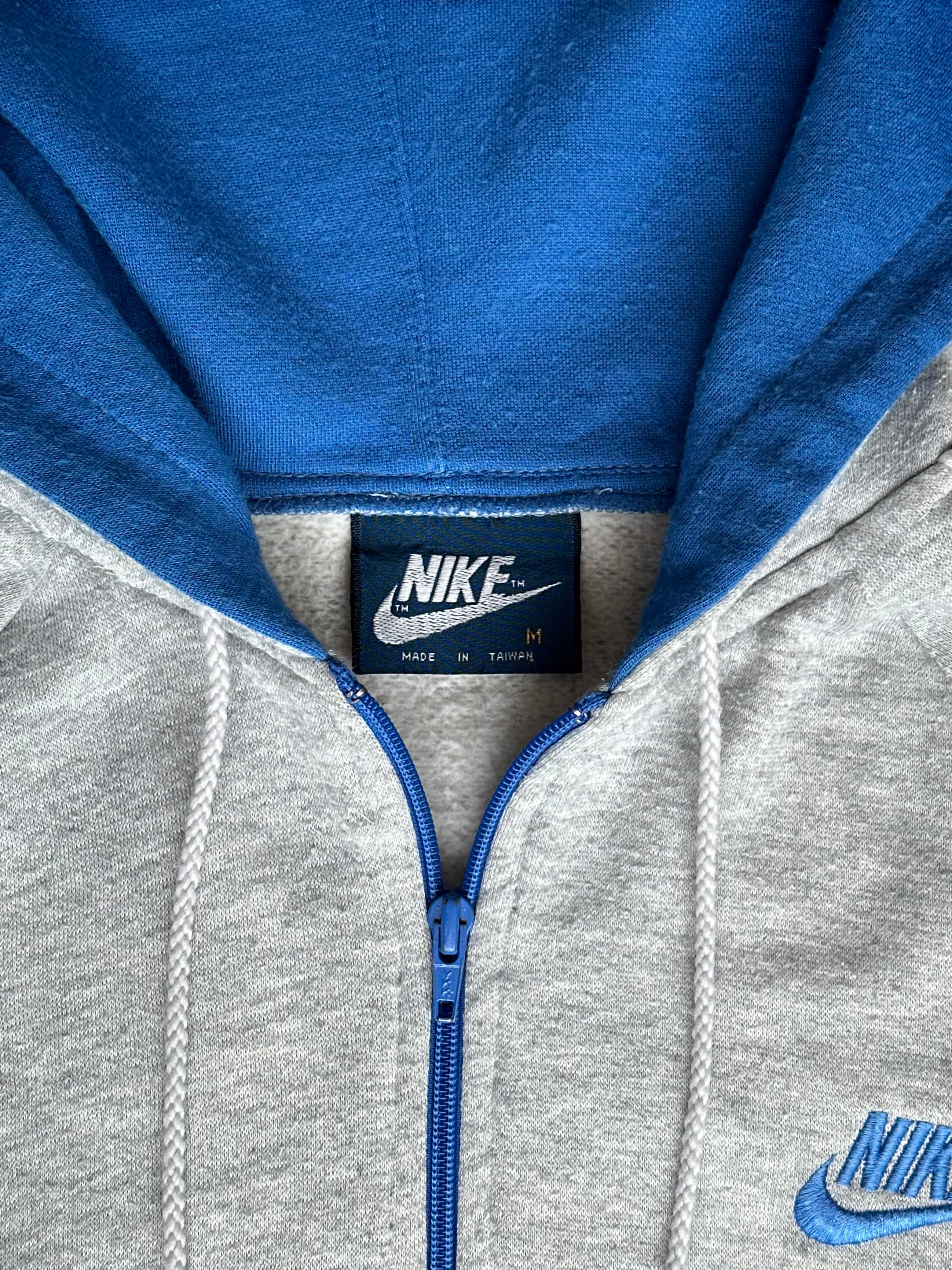 1980's Nike Grey and Blue Zip-Up Vest