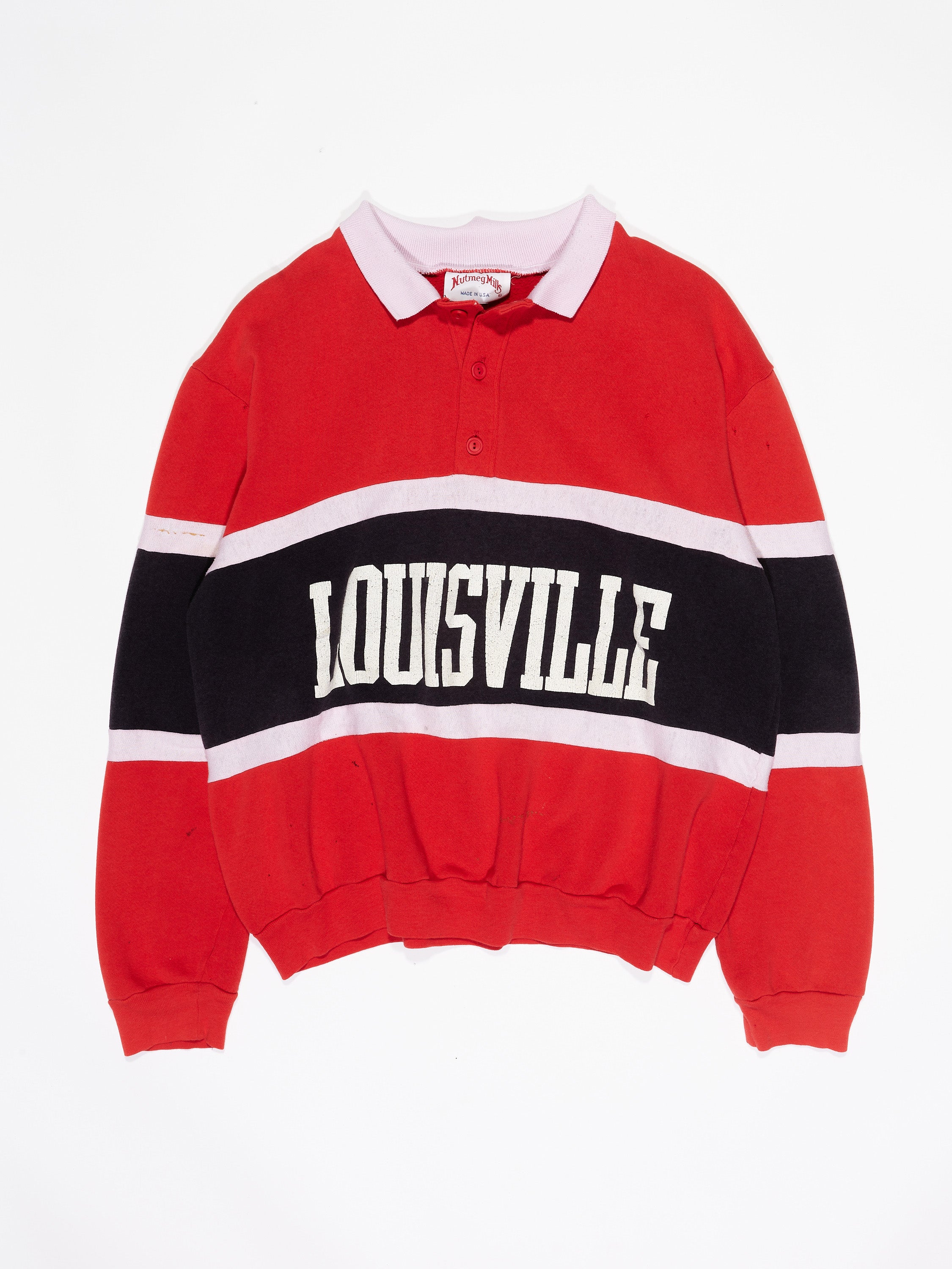 80's Nutmeg Mills Louisville University Sweatshirt in a vintage style from thrift store Twise Studio