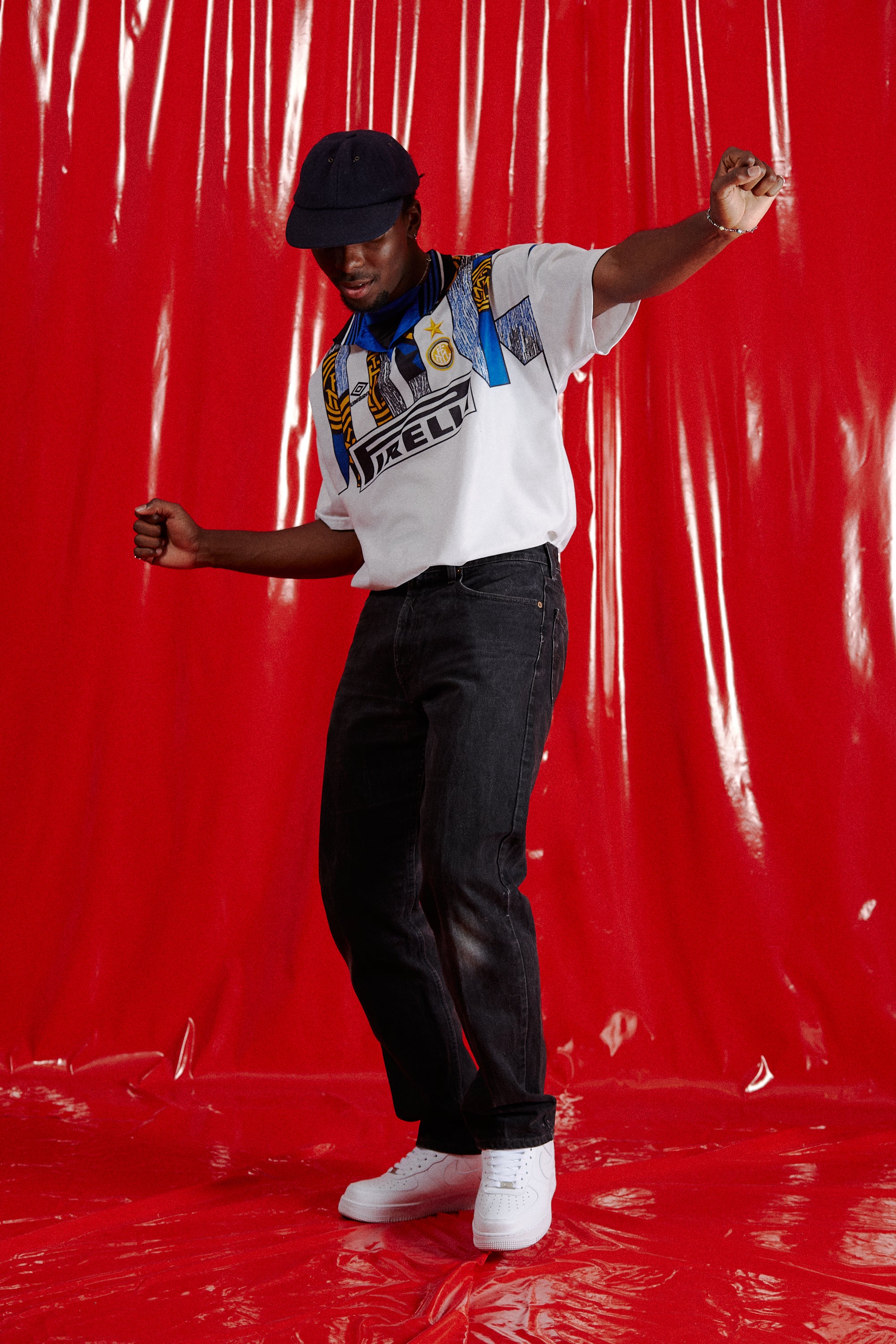 1995-96 Inter Milan Umbro Away Jersey in a vintage style from thrift store Twise Studio