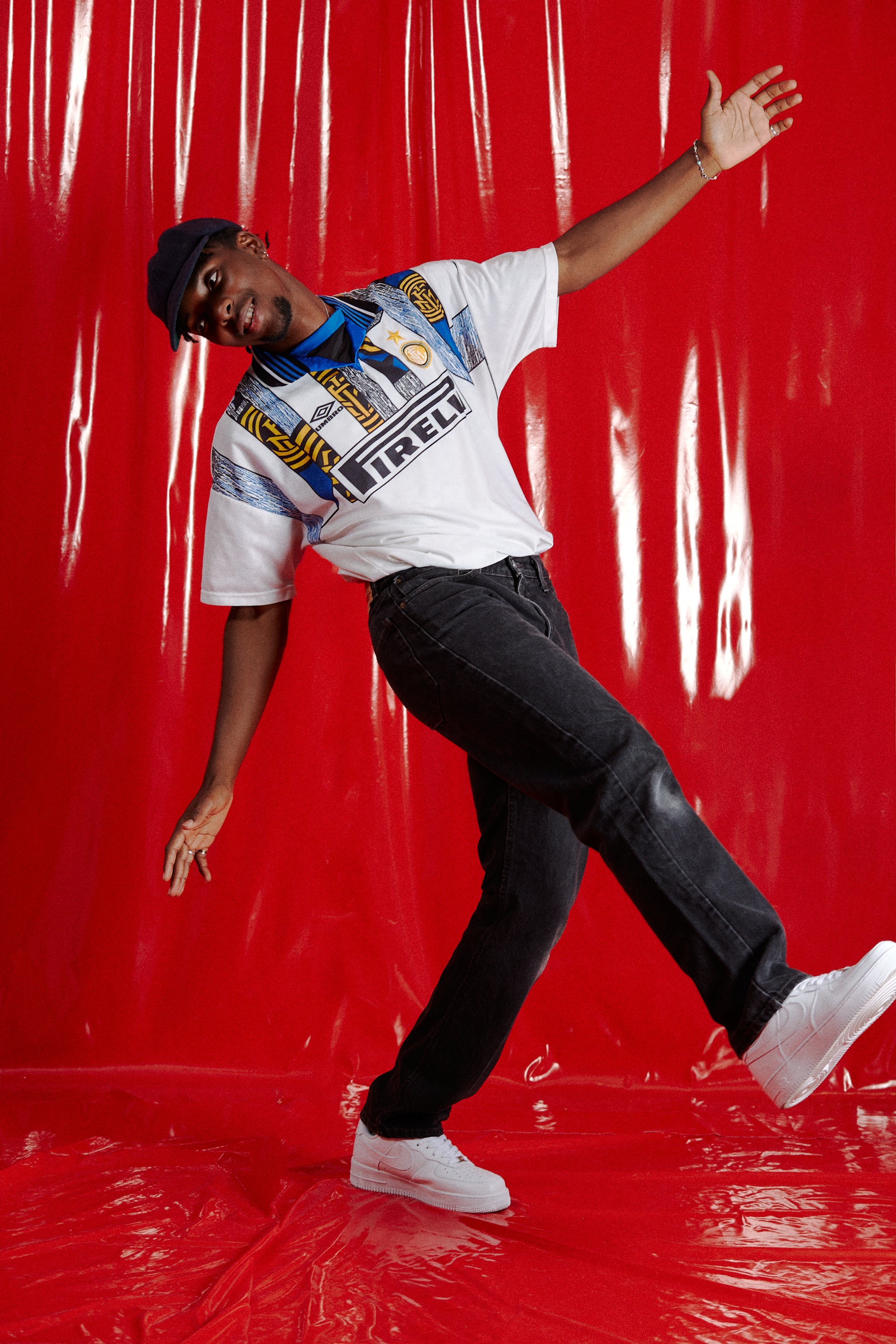 1995-96 Inter Milan Umbro Away Jersey in a vintage style from thrift store Twise Studio